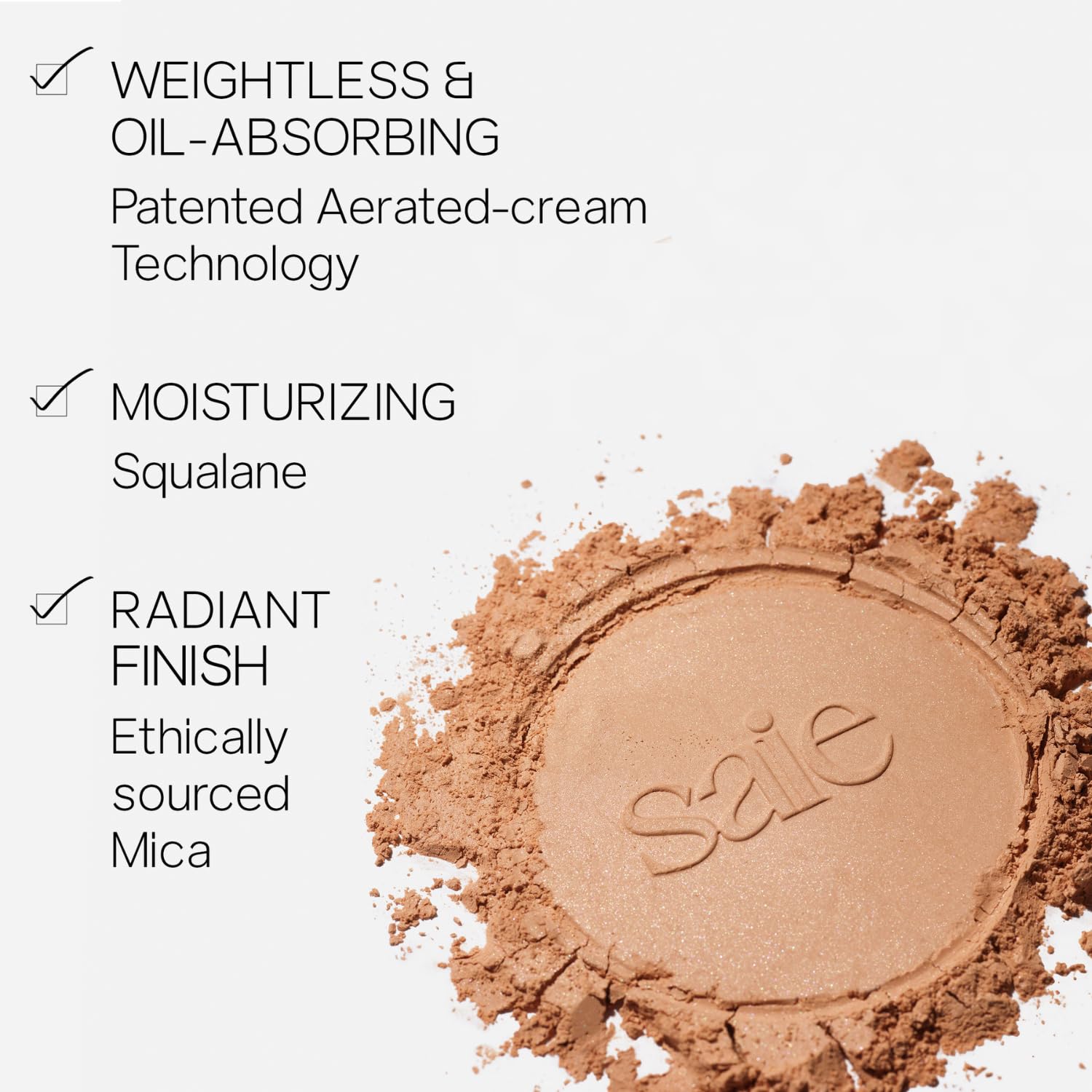 Saie Face Powder Duo, Medium - The Fluffy Brush, Soft, Multi-Use Targeted Powder Brush With Tapered Tip & Airset Radiant Loose Setting Powder, Translucent Medium (0.14 oz) - Vegan, Cruelty-Fee SaieAu supplements
