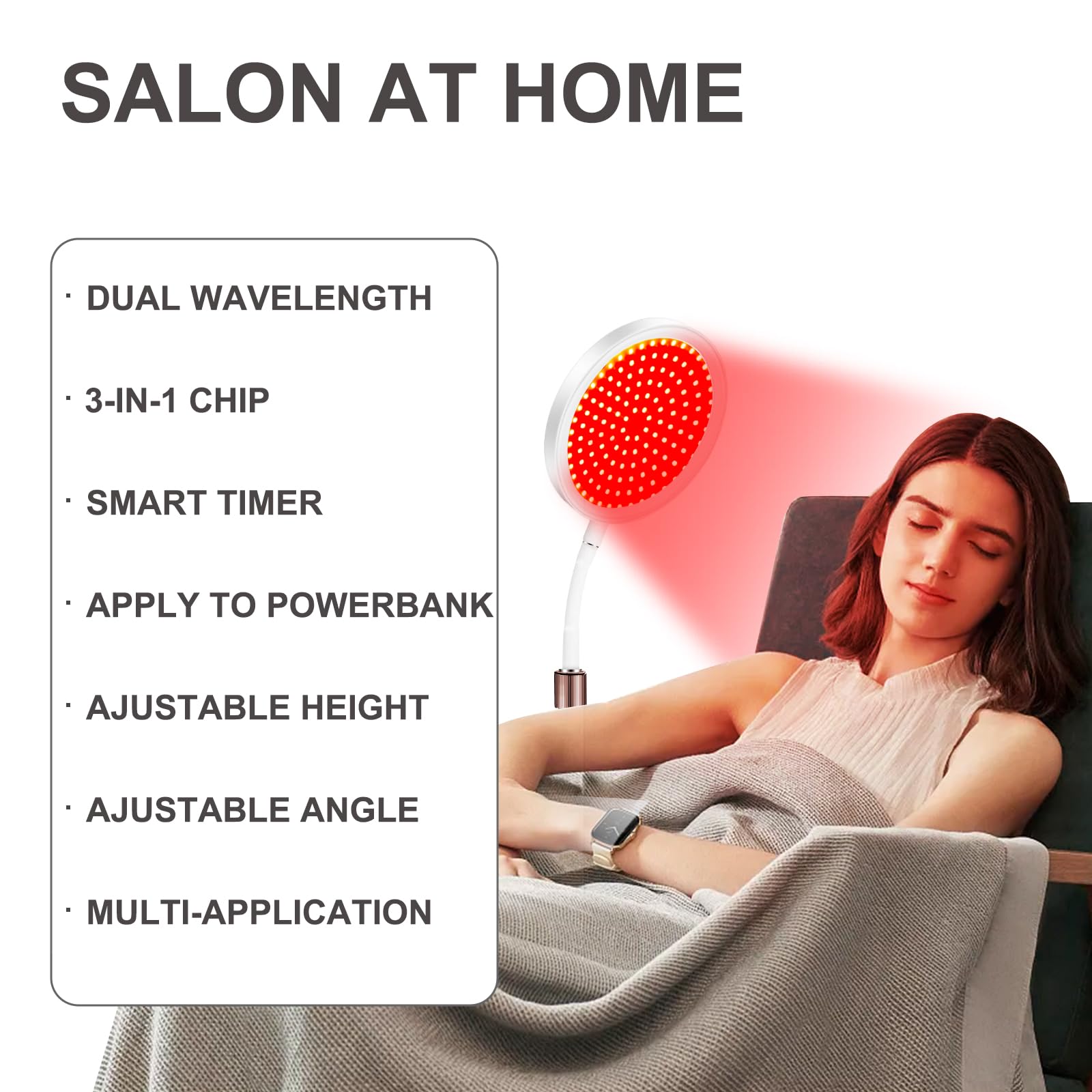 Red Light Lamp with Base, 660nm Red Light & 850nm Near Infrared Red Light Lamp with Timer DevowellteAu supplements