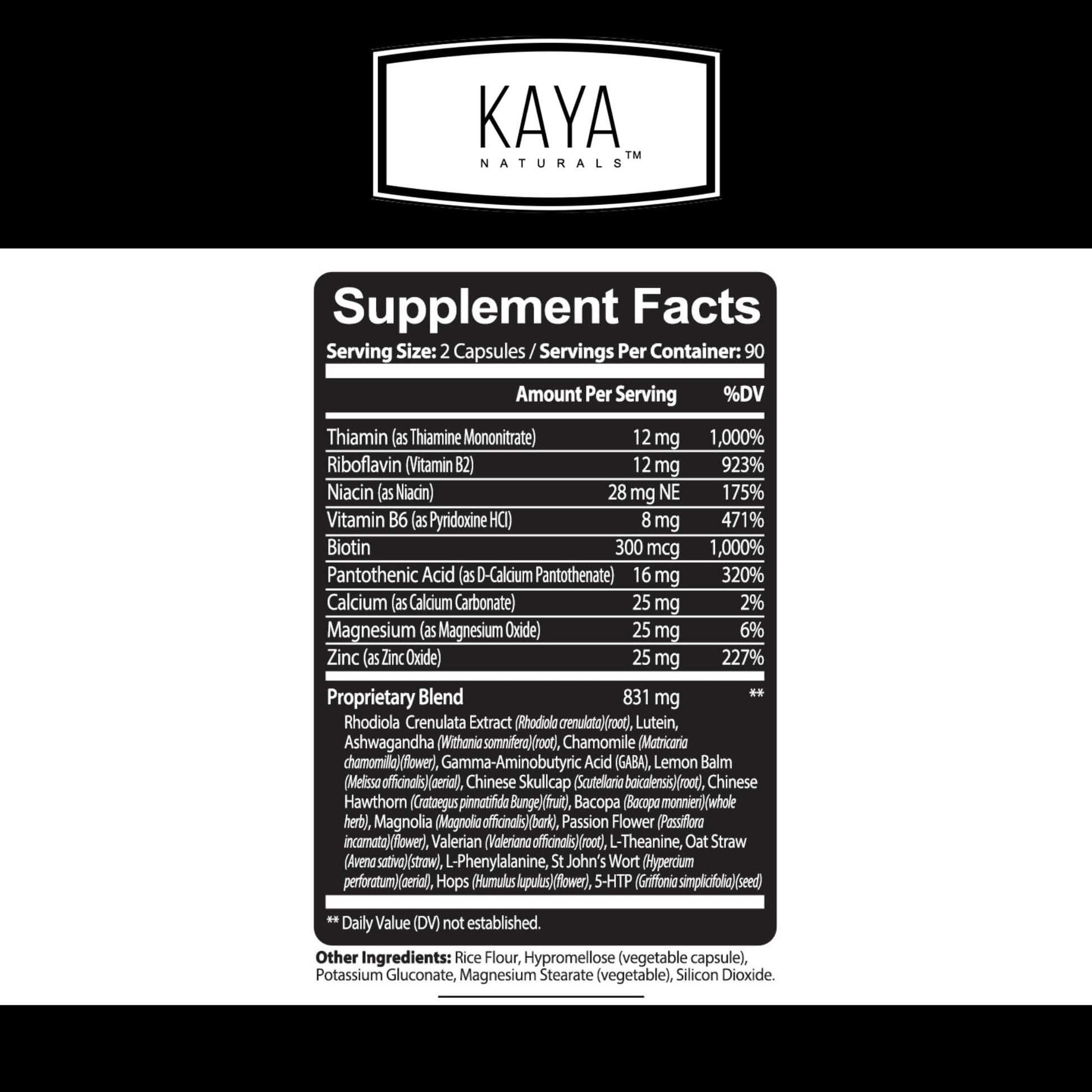 Kaya Naturals - Natural Herbal Support Vitamin Supplement are Designed to Help You find Balance and Relaxation in Your Daily Routine - Vitamin Supplement - 180 Capsules Kaya NaturalsAu supplements