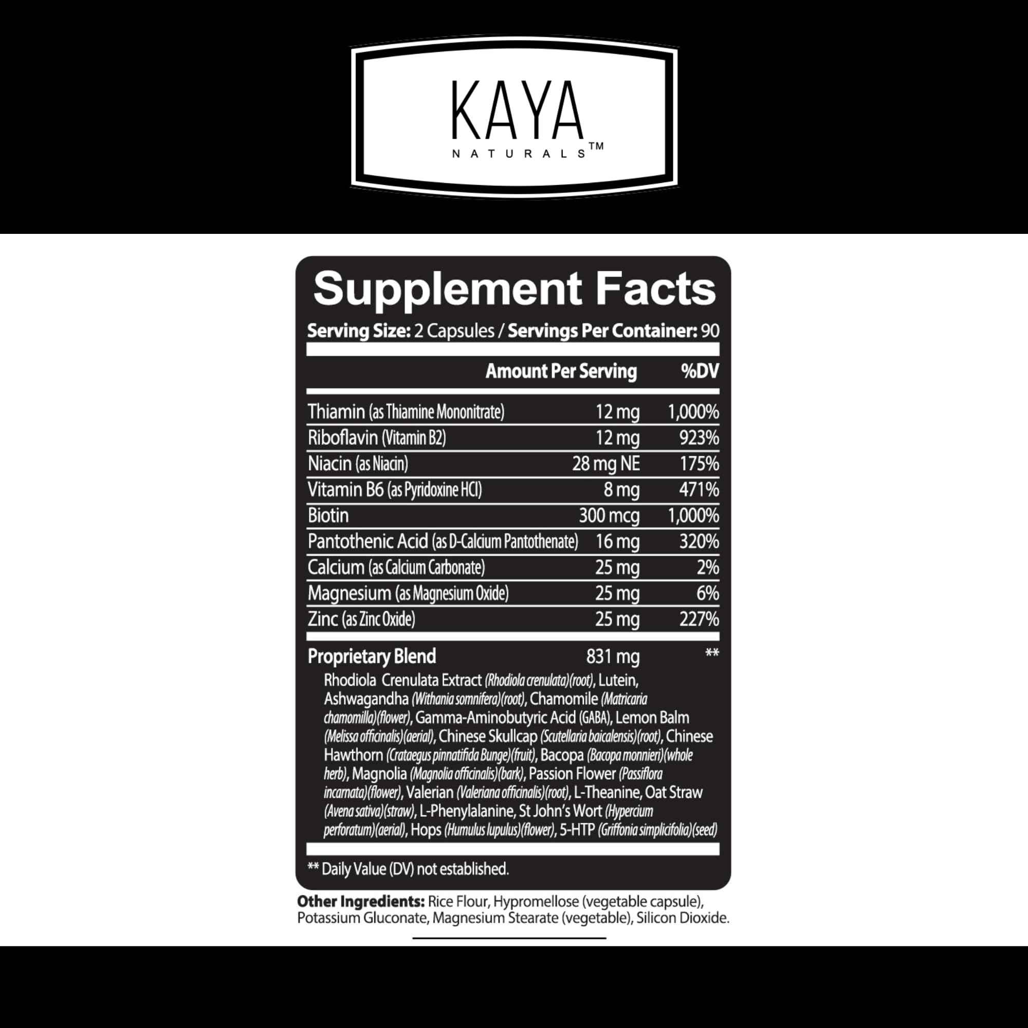 Kaya Naturals - Natural Herbal Support Vitamin Supplement are Designed to Help You find Balance and Relaxation in Your Daily Routine - Vitamin Supplement - 180 Capsules Kaya NaturalsAu supplements