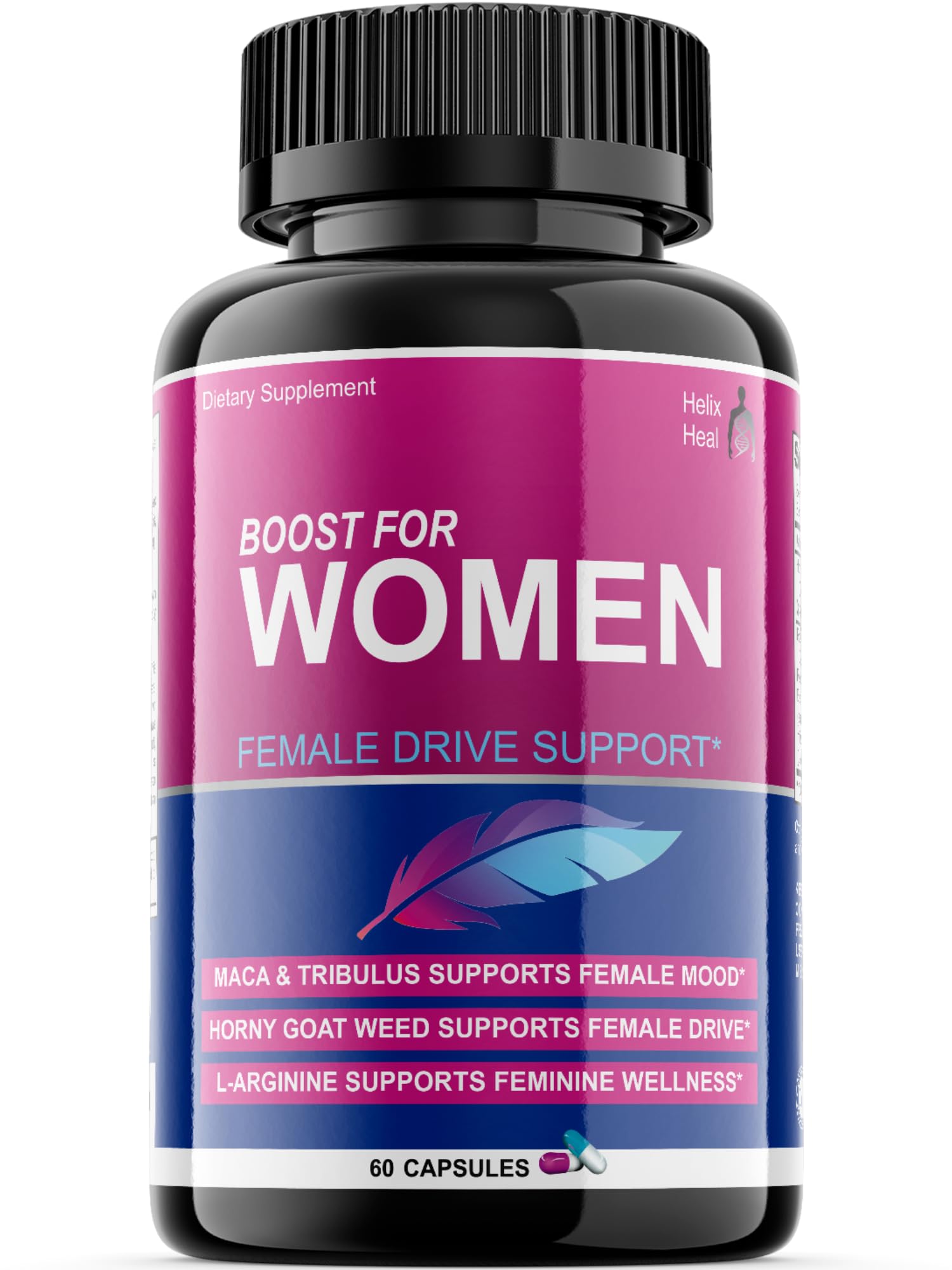Helix Heal Libido Booster for Women Fast Acting with Horny Goat Weed - Female Desire Pills with Maca Root, Tribulus Terrestris, Ginseng and Hornygoatweed Women - Hormone Balance, Made in USA (60 ct) Helix HealAu supplements