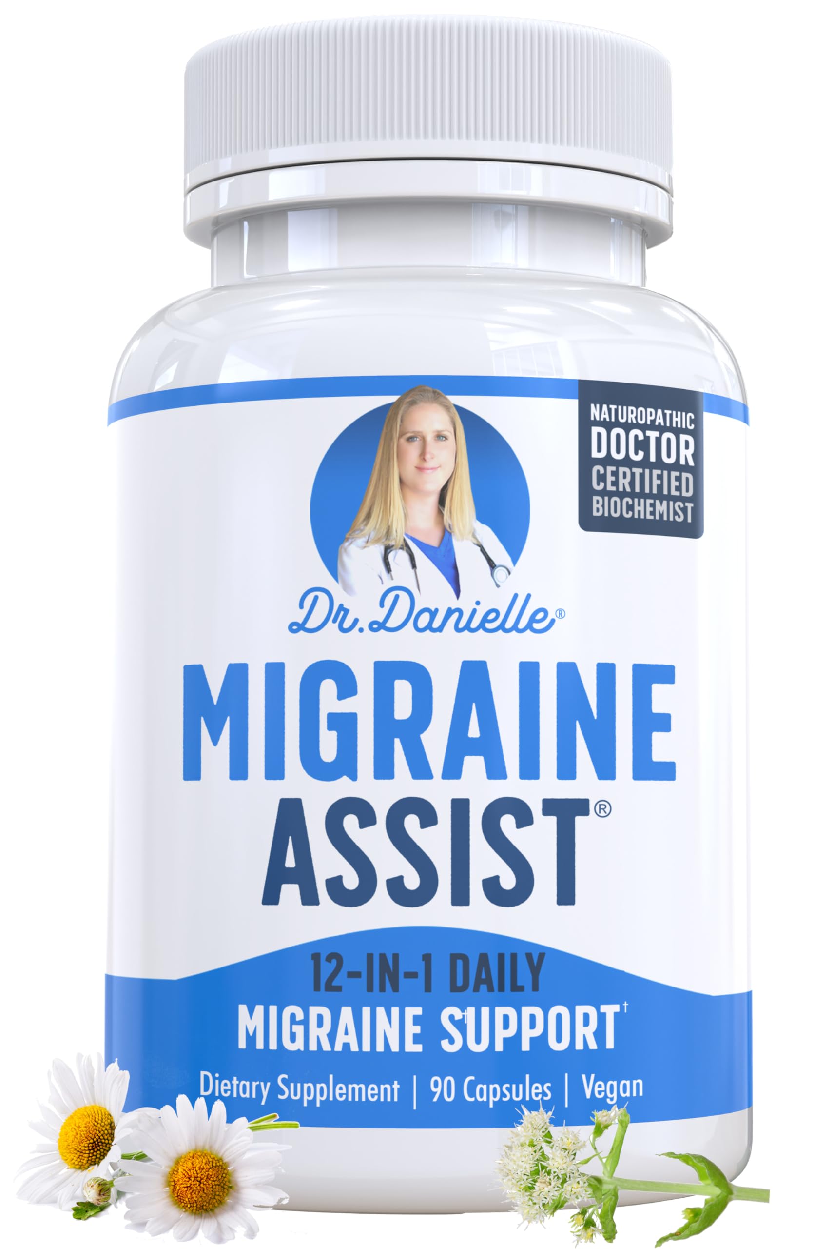 Best Migraine Relief Product with Magnesium - Migraine Assist Supplement with Quercetin, Feverfew, Butterbur, CoQ10 from Dr. Danielle, 90 Capsules Doctor DanielleAu supplements