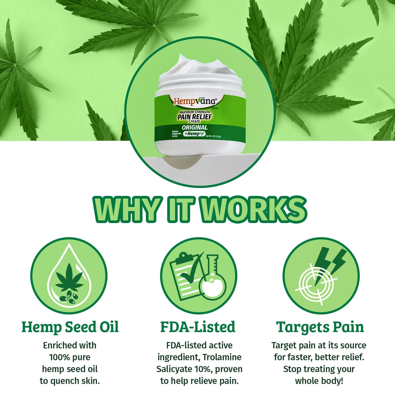 Hempvana Maximum Strength Relief Cream. Hemp Seed Oil for Muscles & Joints, AS SEEN ON TV, Odor-Free, Non-Greasy, Long-Lasting Relief HempvanaAu supplements