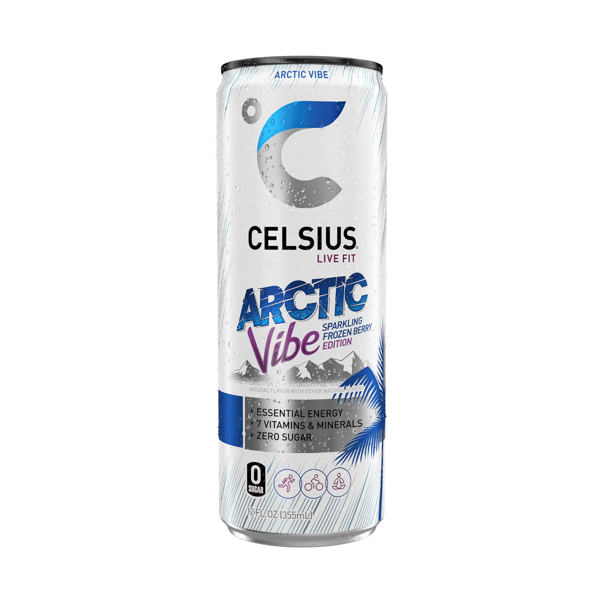 CELSIUS Arctic Vibe Sparkling Frozen Berry, Functional Essential Energy Drink, 12 Fl Oz CELSIUSUS supplements