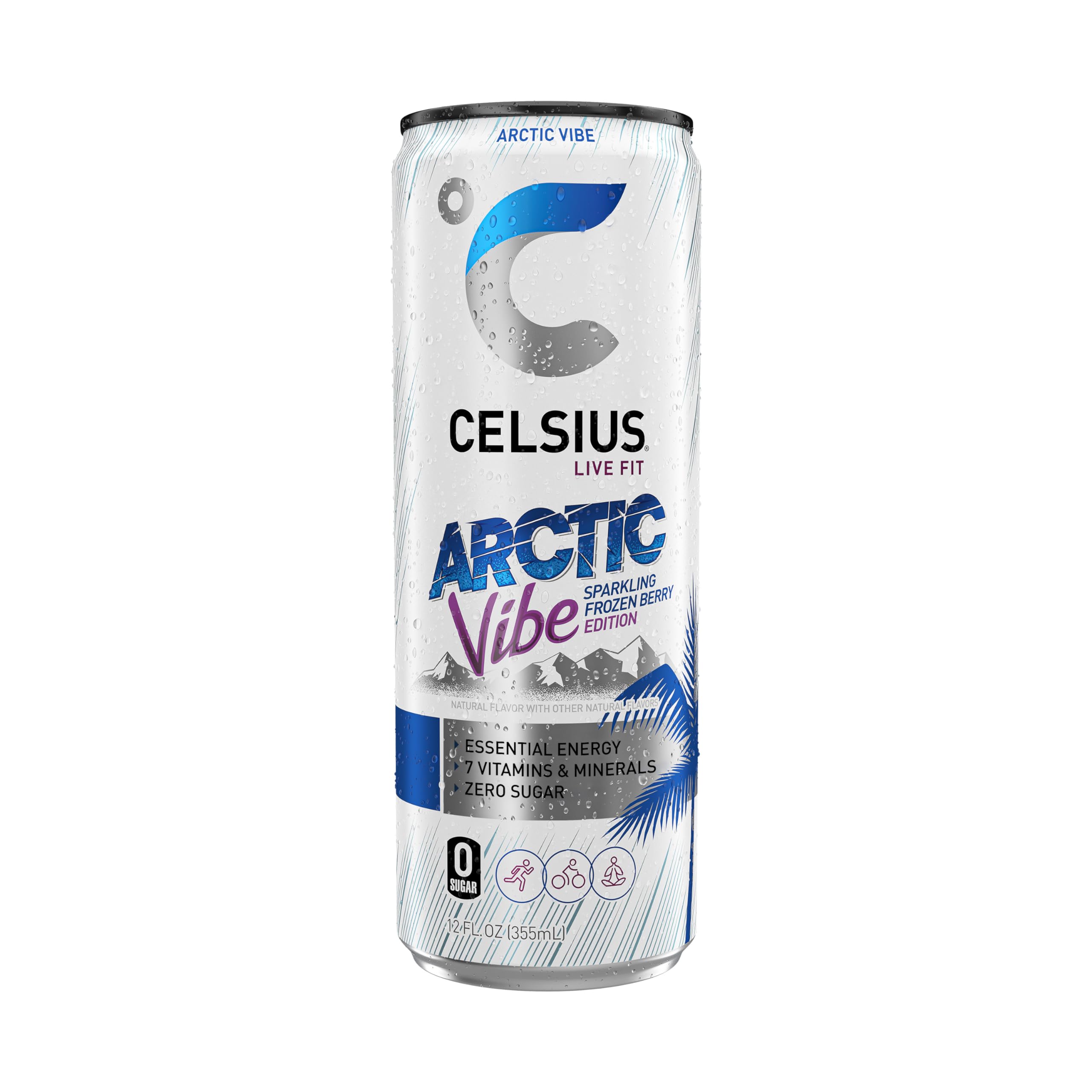 CELSIUS Arctic Vibe Sparkling Frozen Berry, Functional Essential Energy Drink, 12 Fl Oz CELSIUSUS supplements