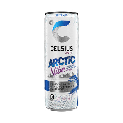 CELSIUS Arctic Vibe Sparkling Frozen Berry, Functional Essential Energy Drink, 12 Fl Oz CELSIUSUS supplements