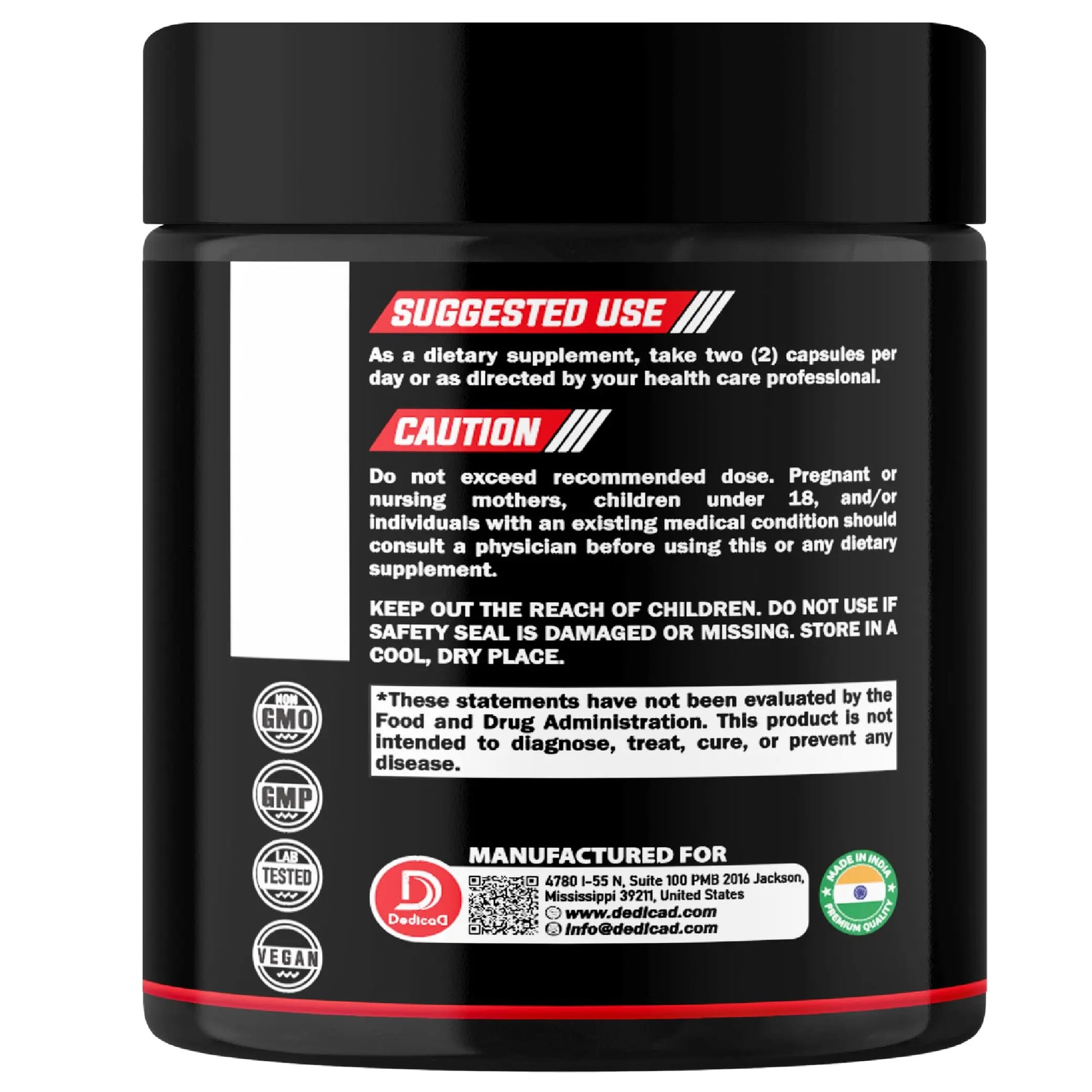 DEDICAD 5 HTP Supplement 1010mg - 60 Capsules - 3in1 Combined with Vitamin B6, L-Tryptophan - Comfortable Mood, Brain Health, Body Management & Immune System Support DEDICADnz supplements