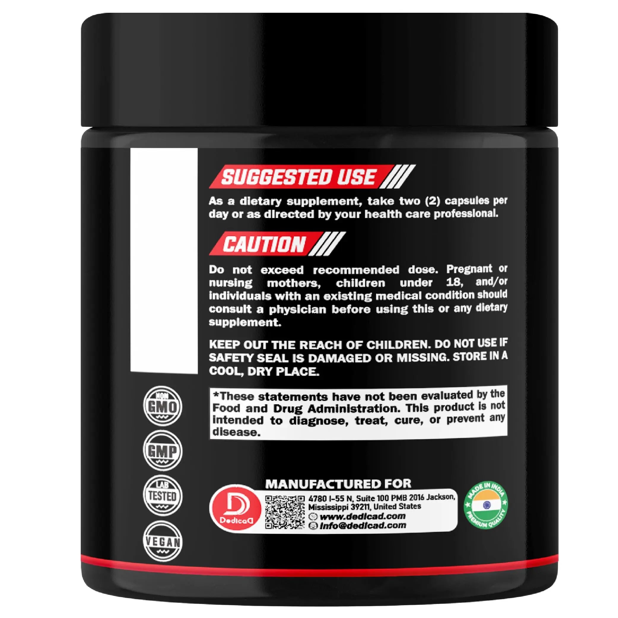 DEDICAD 5 HTP Supplement 1010mg - 60 Capsules - 3in1 Combined with Vitamin B6, L-Tryptophan - Comfortable Mood, Brain Health, Body Management & Immune System Support DEDICADnz supplements