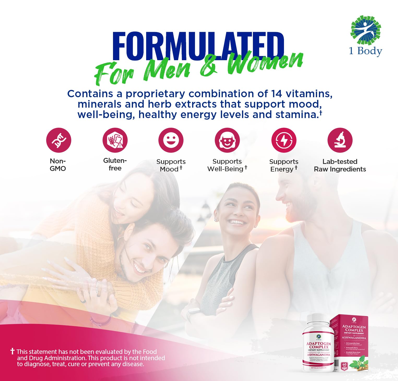 1 Body Adaptogen Complex with Ashwagandha 1 BodyAu supplements