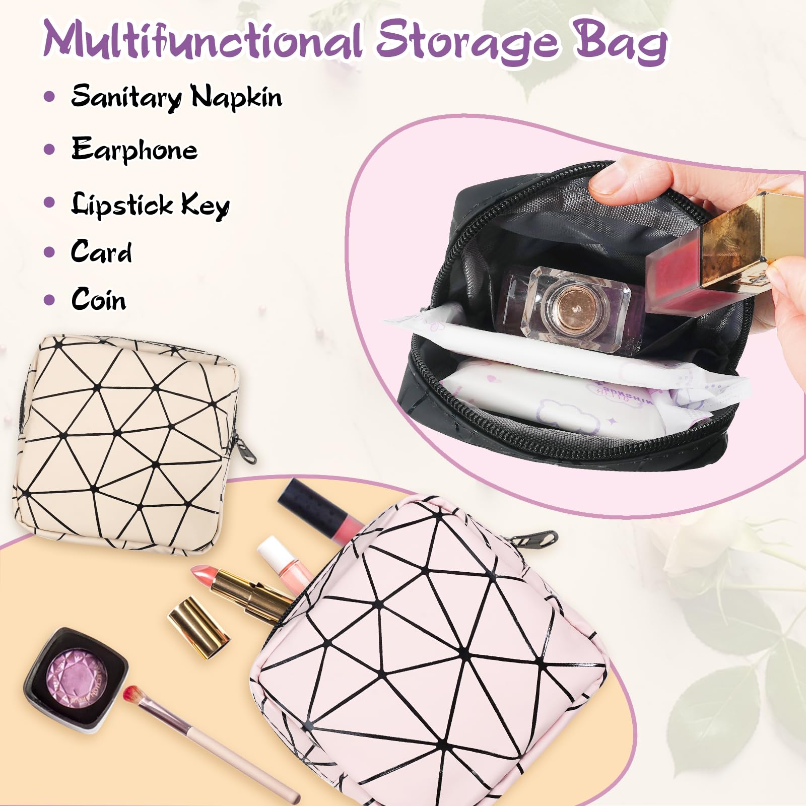 Yazabai Sanitary Napkin Storage Bag Pouch 4PCS Pads and Tampons Bags Pouches Portable YazabaiAu supplements