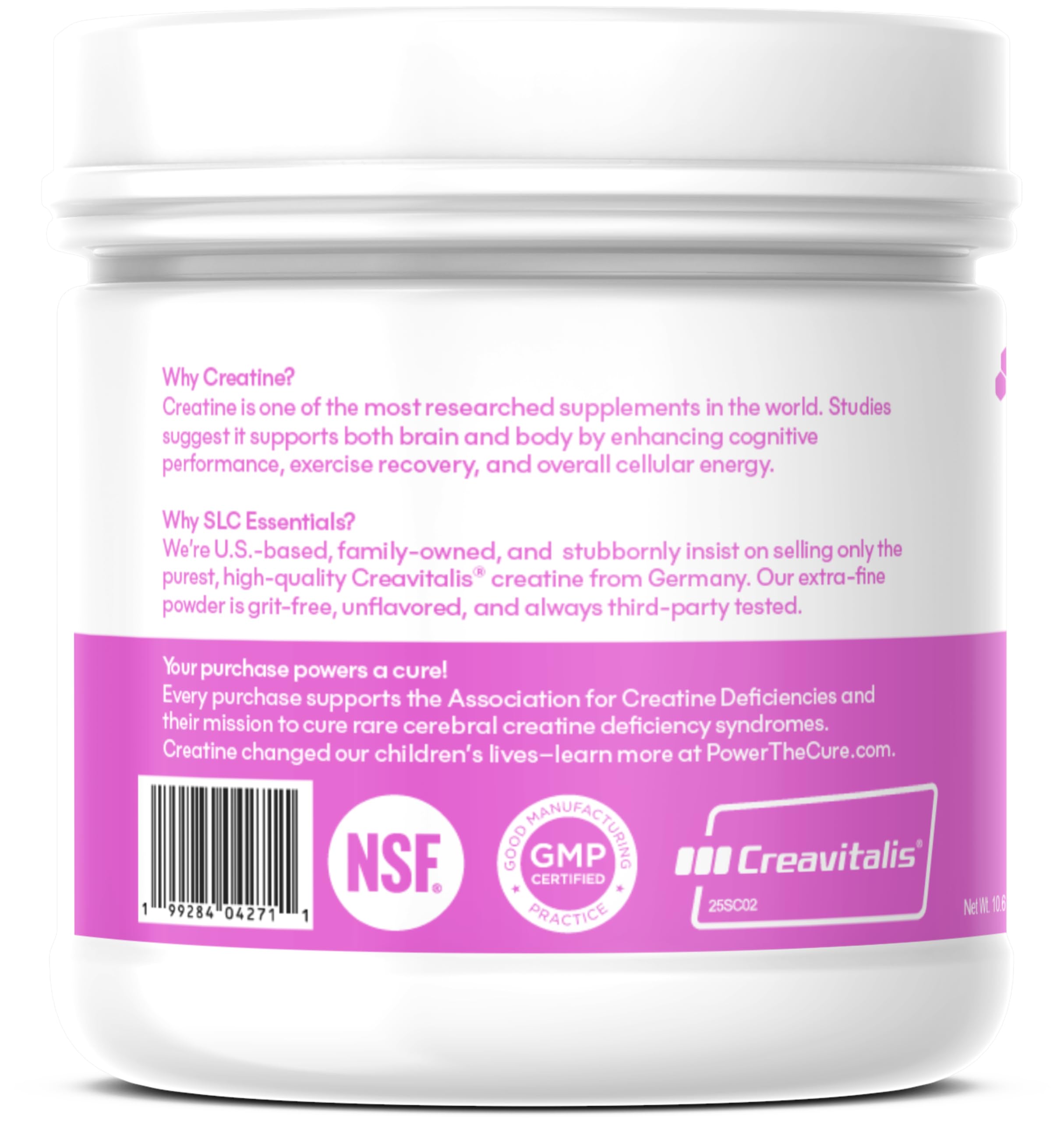 SLC Essentials Creatine Monohydrate Powder | 100% Pure Micronized Creavitalis® | German-Made | Unflavored, No Fillers | Supports Muscle Strength, Recovery, & Cognitive Energy | 5g Servings SLC EssentialsAu supplements