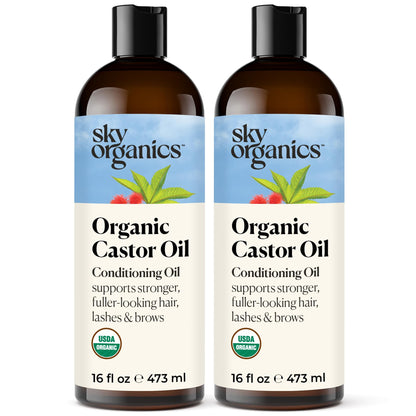 Sky Organics Castor Oil (2x16oz) USDA Organic Cold-Pressed Unrefined100% Pure Sky OrganicsUS supplements