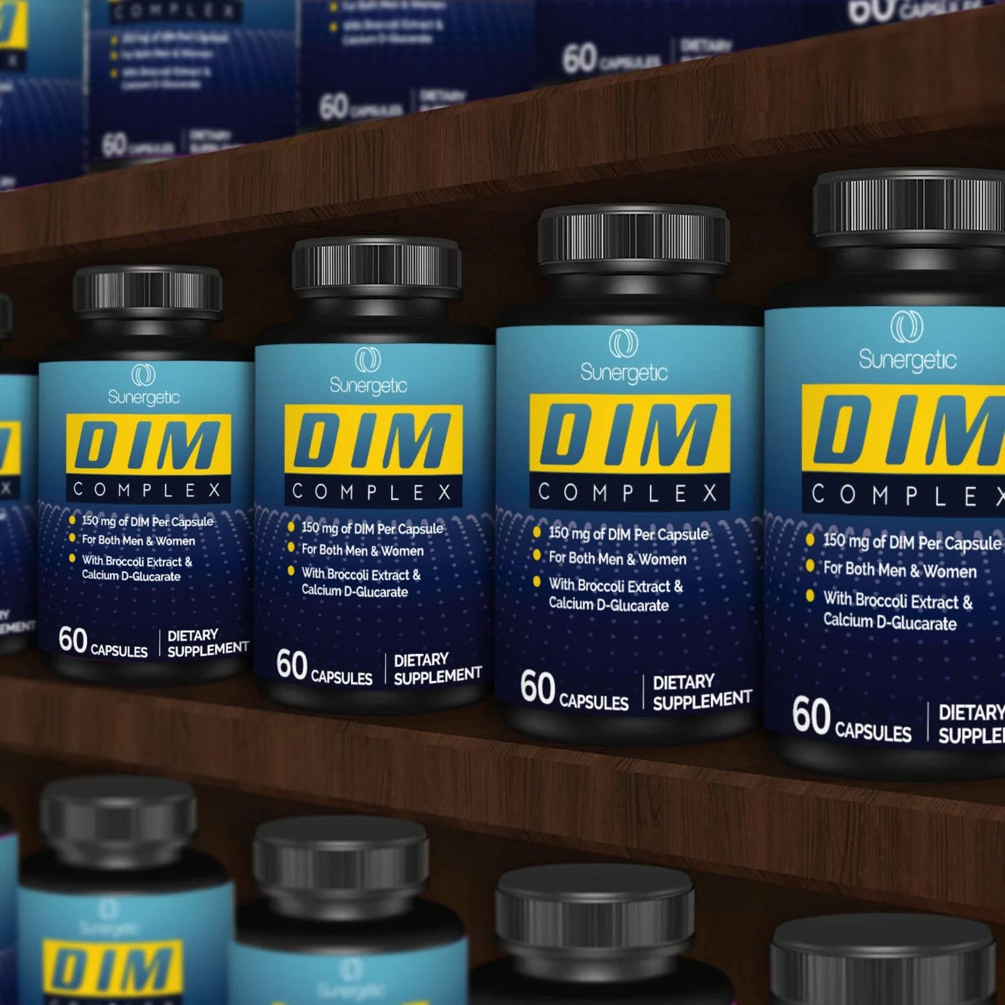 Premium DIM Supplement–Includes 150mg DIM (diindolylmethane), Broccoli, Calcium D SunergeticUS supplements