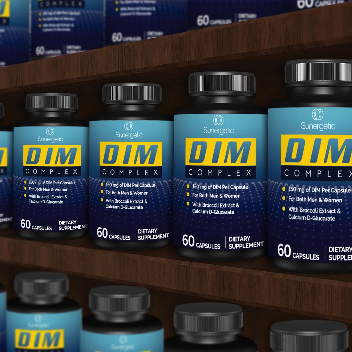 Premium DIM Supplement–Includes 150mg DIM (diindolylmethane), Broccoli, Calcium D SunergeticAu supplements