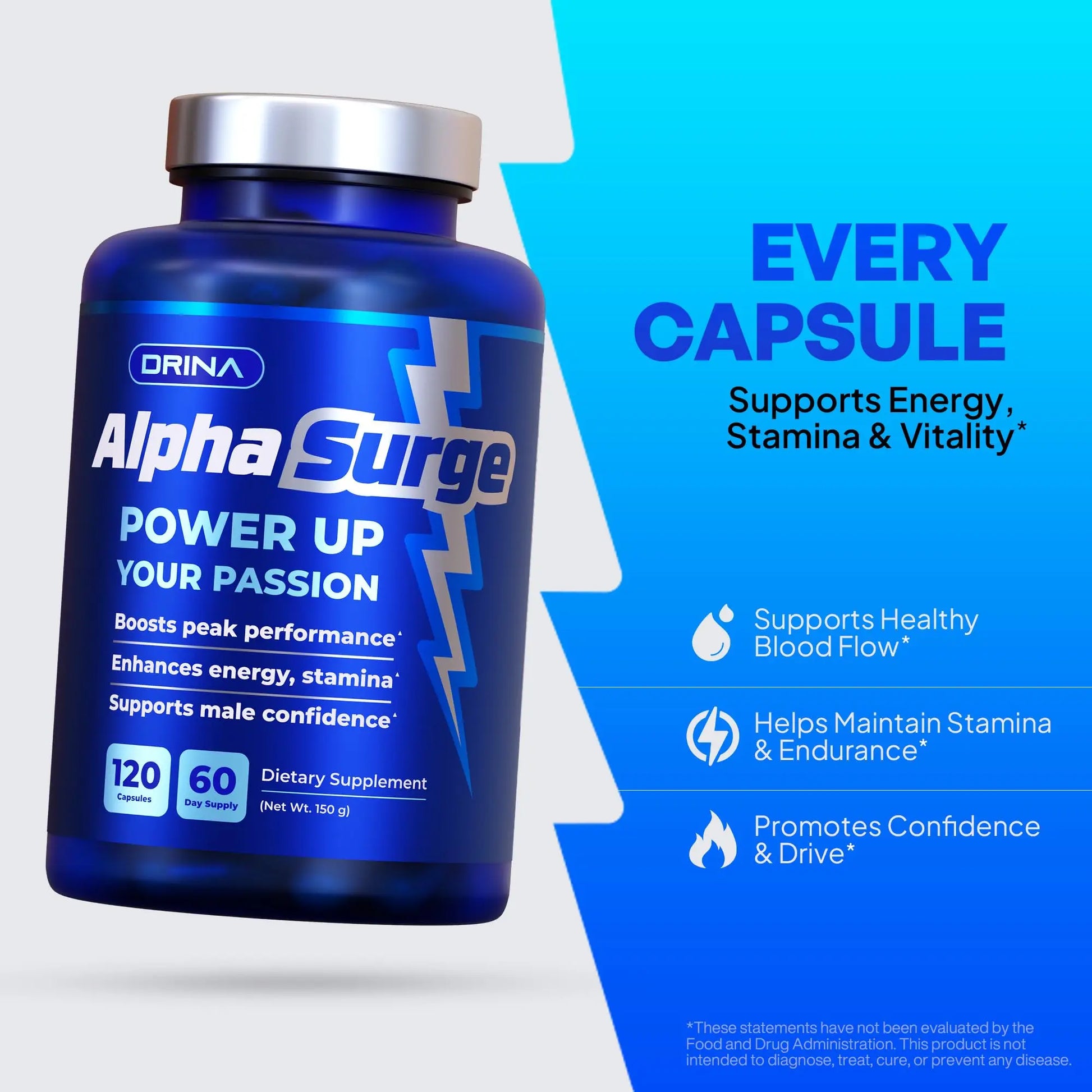 Pills for Men Fast Acting - Male Enhancing Supplement Testosterone Booster - Blood Flow, Libido, Size, Girth, Hardness, Stamina, Enlargement, Growth - Natural Performance Enhancer - 2 Month Supply DRINAnz supplements