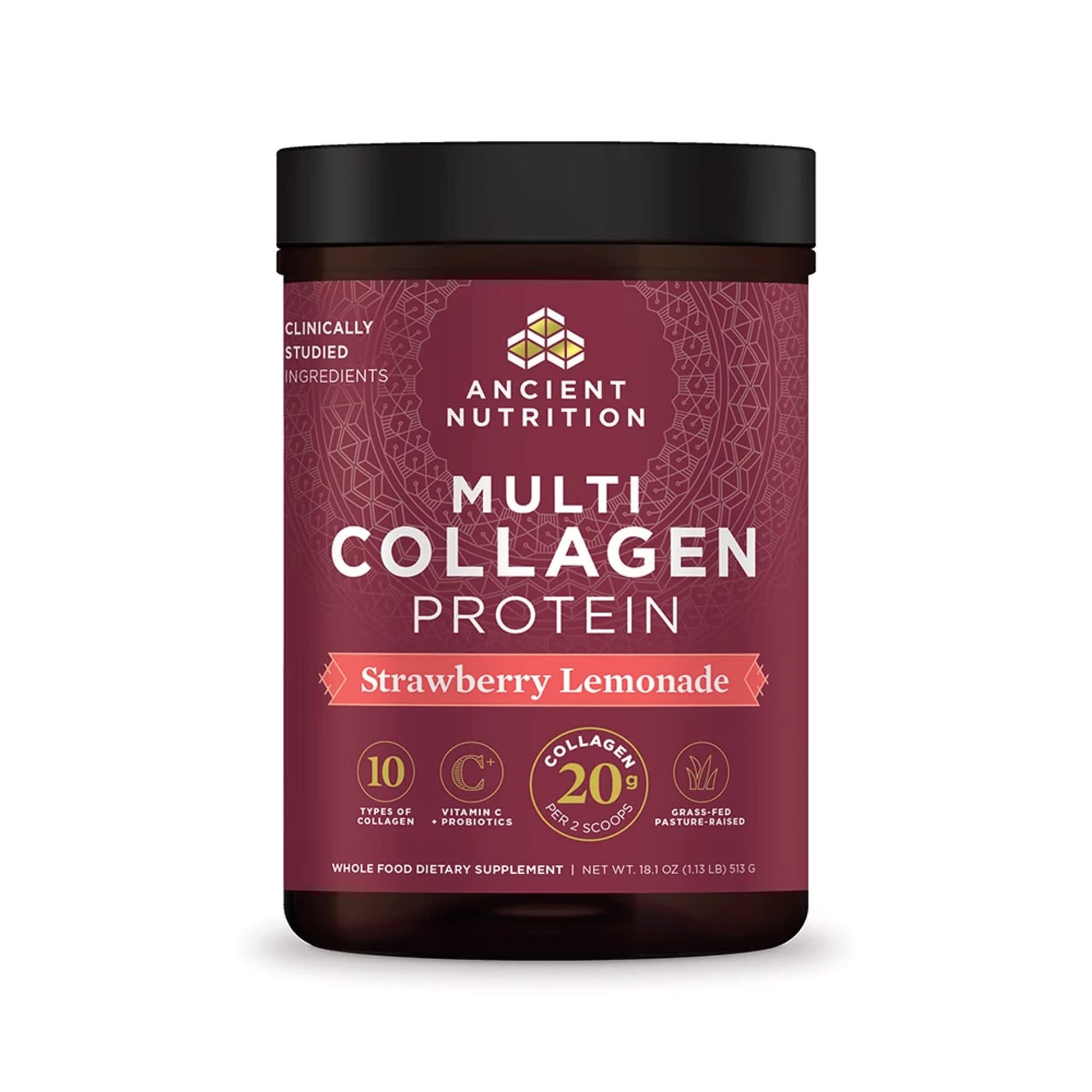 Ancient Nutrition Collagen Powder Protein, Multi Collagen Protein Powder, Strawberry Lemo Ancient NutritionUS supplements