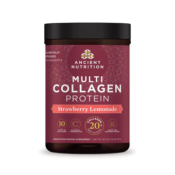 Ancient Nutrition Collagen Powder Protein, Multi Collagen Protein Powder, Strawberry Lemo Ancient NutritionUS supplements