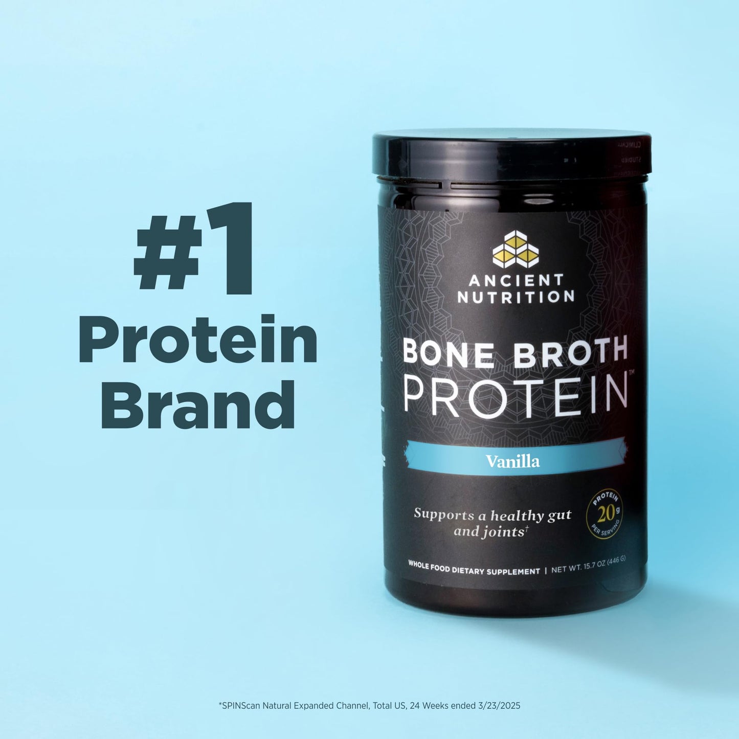 Ancient Nutrition Protein Powder Made from Real Bone Broth, Chocolate, 20g Protein Per Serving, 20 Serving Tub, Gluten Free Hydrolyzed Collagen Ancient NutritionUS supplements