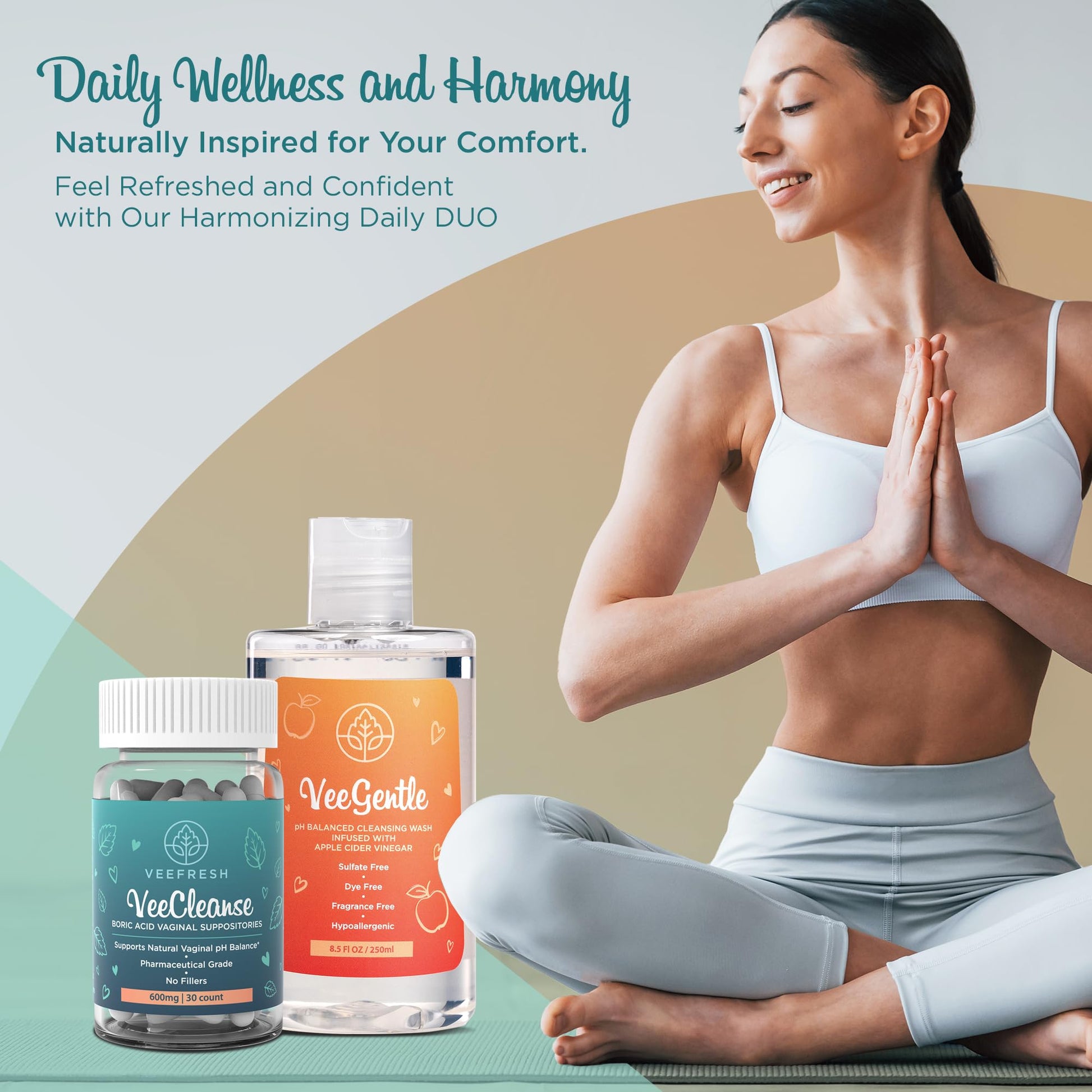 VeePower Lite - Vaginal Health Bundle - Control and Prevent Vaginal Odor - Includes VeeGentle VeeFreshAu supplements