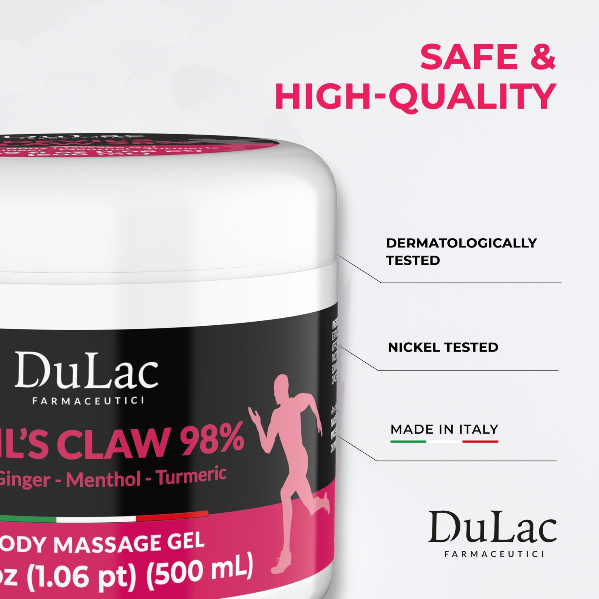 Dulac - Devil's Claw 98% Cream Maximum Strength 16.9 Fl Oz, Natural Joint and Muscle Comfort Cream, Enriched with Menthol for Cool Effect DULÀC FARMACEUTICI 1982Au supplements