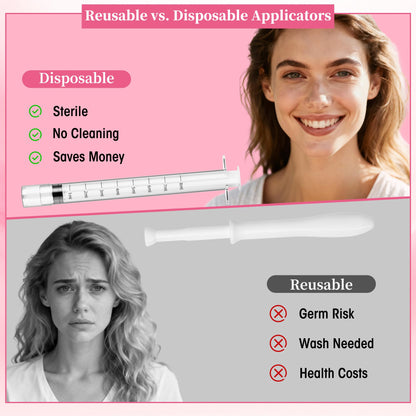 Disposable Vaginal Suppository Applicator for Women – 8ml Lube Injector Syringes with Smooth Tip, Fits Most Creams Gels Pills Tablet Suppositories, Sterilized Individually Wrapped, Pack of 20 BeHerkUS supplements