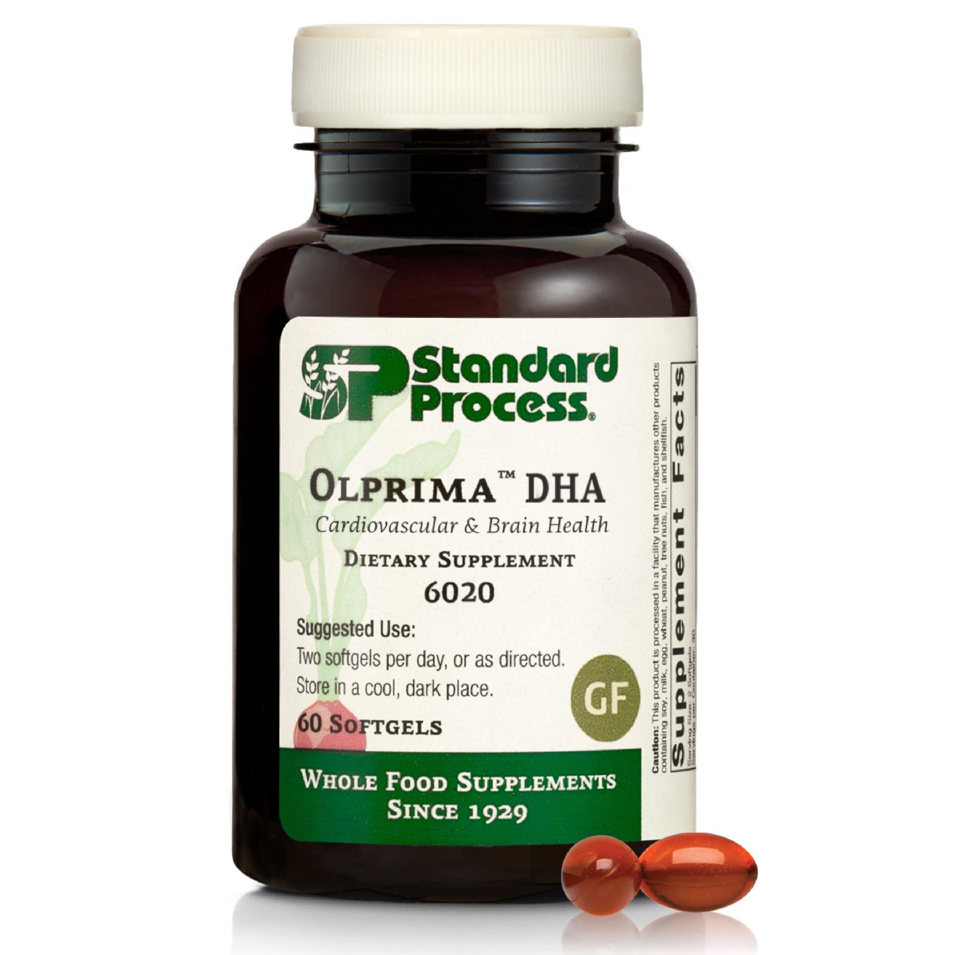 Standard Process Olprima DHA - Omega-3 Supplement for Heart & Brain Health - Gluten-Free, Non-Dairy & Non-Soy - 60 Softgels (30 Servings) Standard Process Inc.Au supplements
