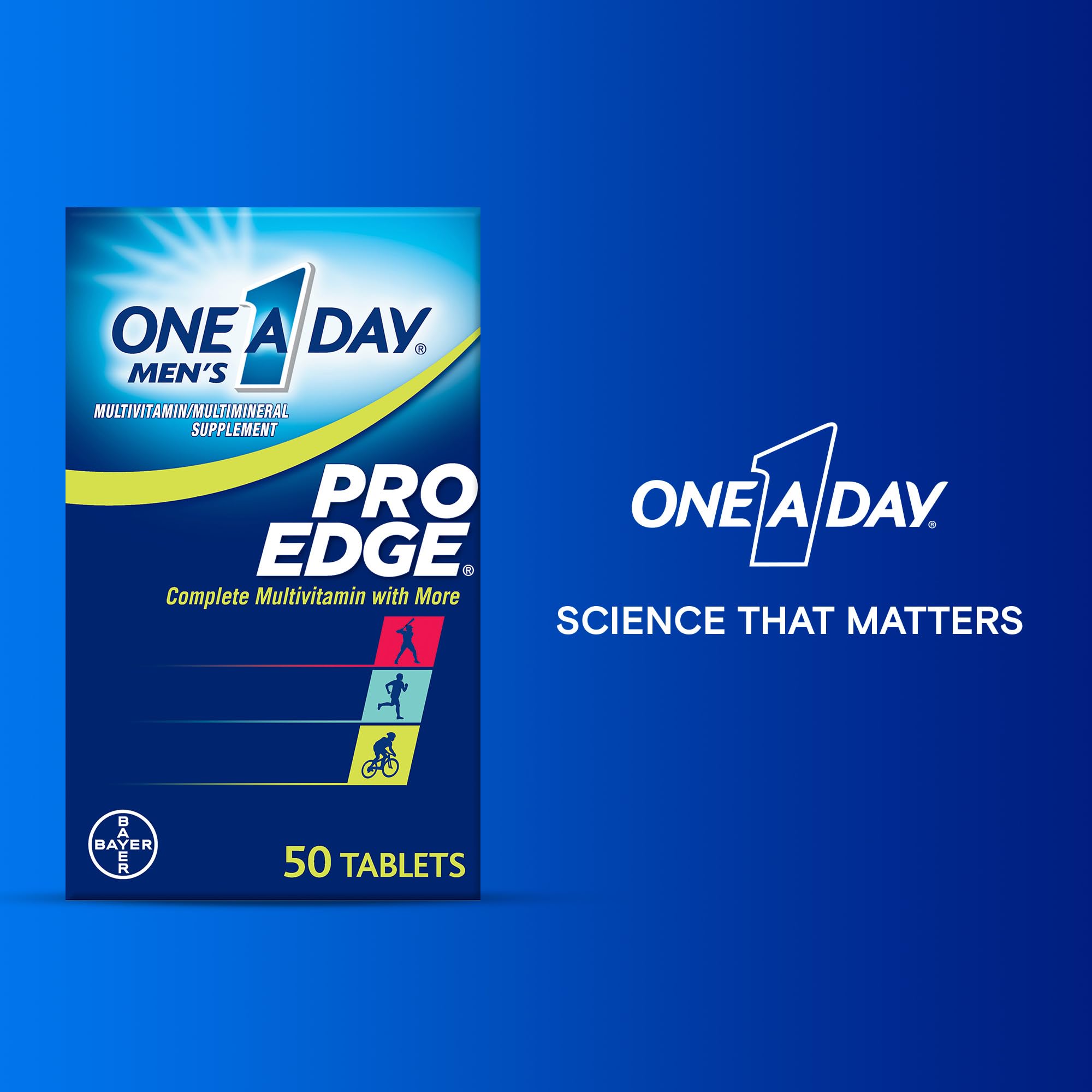 One A Day Men’s Pro Edge Multivitamin, Supplement with Vitamin A,C,D, E and Zinc for Immune Health Support and Magnesium for Healthy Muscle Function, 50 Count ONE A DAYAu supplements
