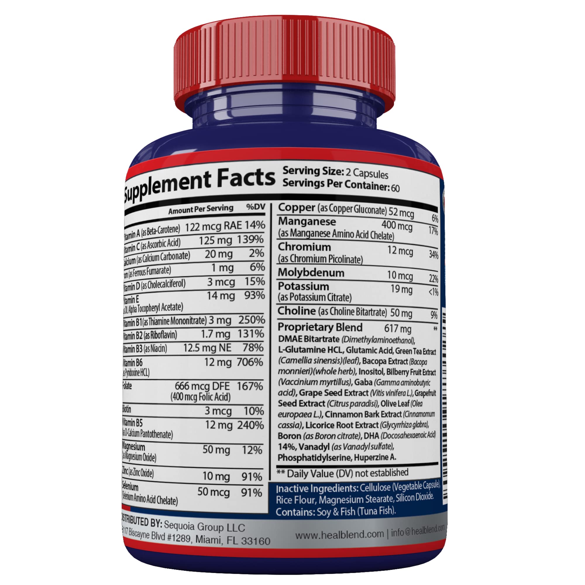 Neuro Plus Brain & Focus Formula - Nootropic Brain Booster Supplement, Supports Brain Health, Mental Clarity & Focus - Enhances Concentration & Mental Energy – 120 Capsules (1) healblendAu supplements