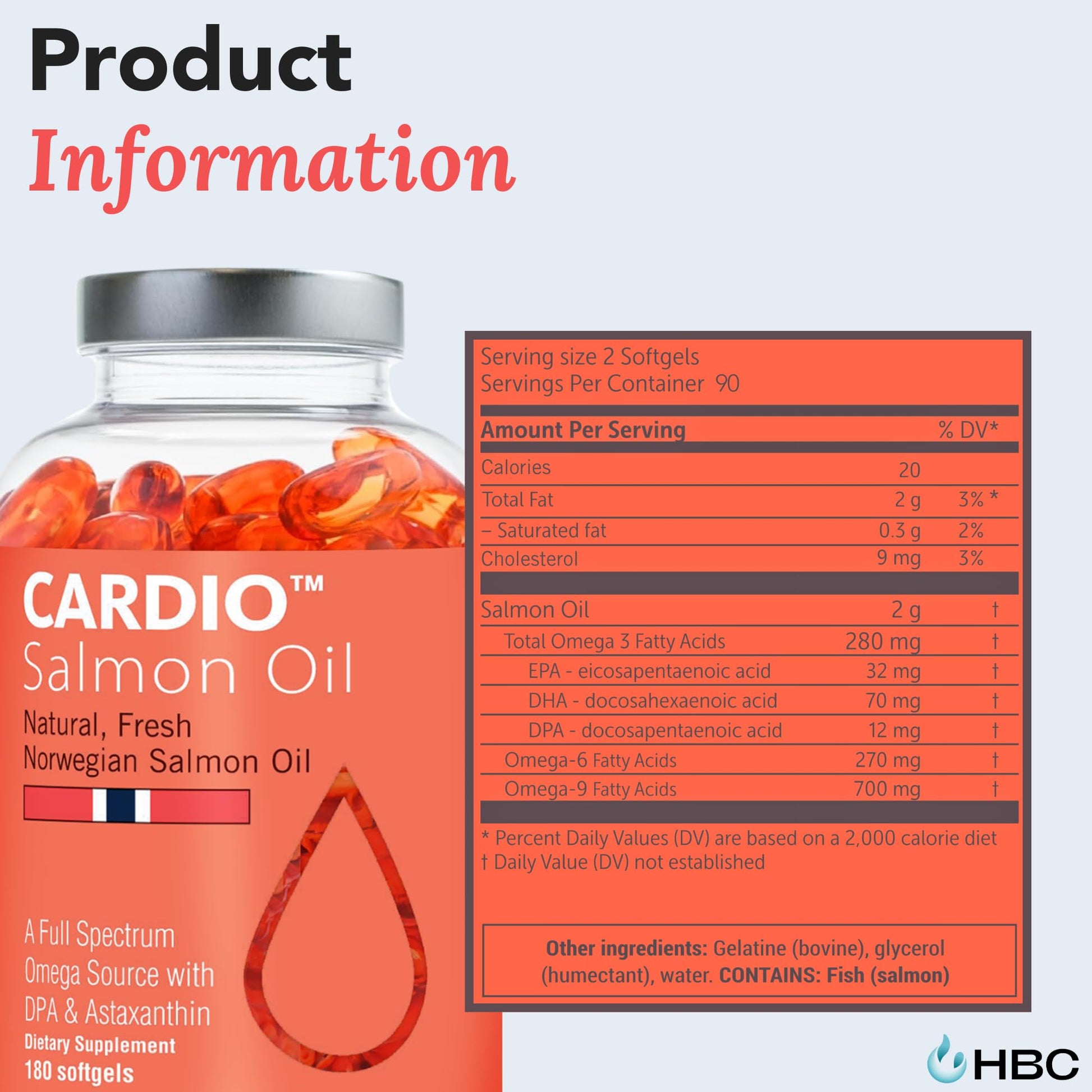 High Strength Omega 3 Fish Oil - 1000mg, Norwegian Salmon Oil with EPA & DHA, No Burping or Aftertaste, Omega 3 Fatty Acids Supplement for Eye, Brain & Heart, Triglyceride Form - 180 Capsules Hofseth BioCareAu supplements