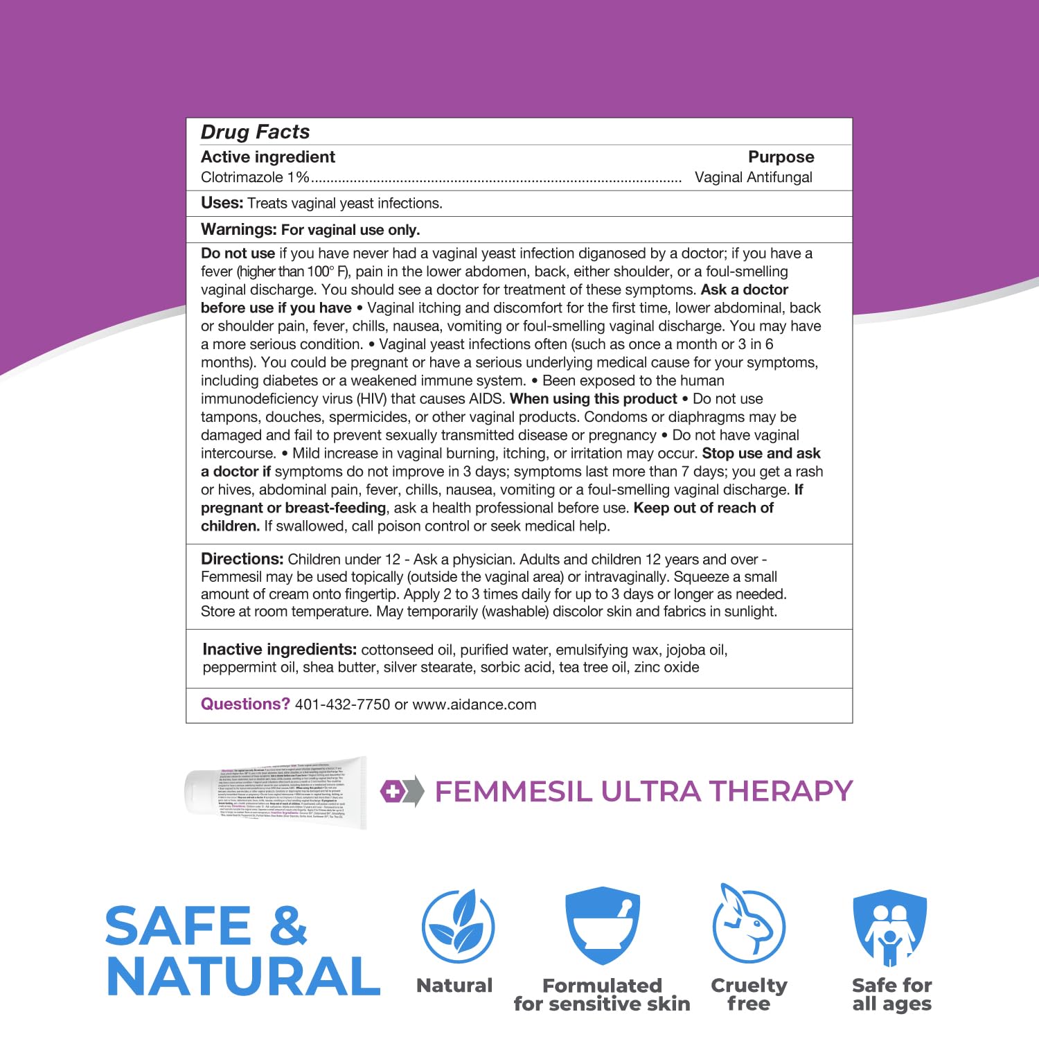 Femmesil Yeast Infection Ointment MAX Strength, Vaginal Yeast Infection Treatment for Women Feminine Care terrasilAu supplements