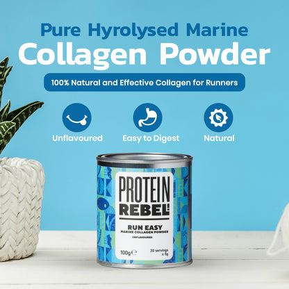Protein Rebel - Run Easy Marine Collagen Powder for Running, Joint Support - Unflavoured Powder Collagen Protein RebelUS supplements