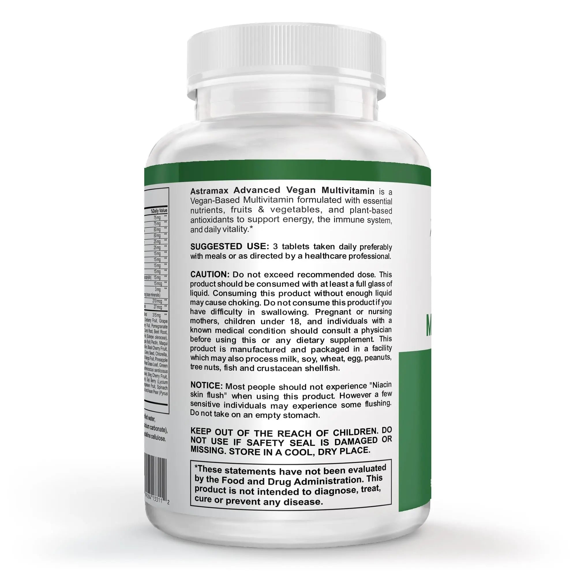 Astramax Advanced Vegan Multivitamin | Whole Food-Based Vitamin & Mineral Complex with 26 Nutrients, B12, D3, Probiotics & 42 Superfoods | AstramaxAu supplements