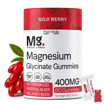 Magnesium Glycinate Gummies 400mg - Sleep Gummies for Kids & Adults - Magnesium Glycinate Chewable High Absorption for Muscle Recovery, Better Sleep & Relaxation (Gojiberry) PharmlitaliaAu supplements