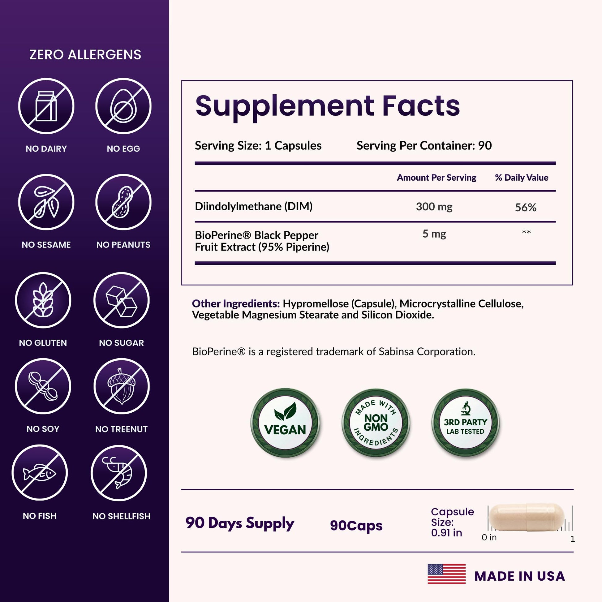 ForestLeaf DIM Supplement - 300mg DIM Estrogen Supplement for Women/Men - Diindolylmethane with BioPerine Black Pepper - Support for Detox, Metabolism, Hormone Balance & Menopause - 90 Caps ForestLeafAu supplements