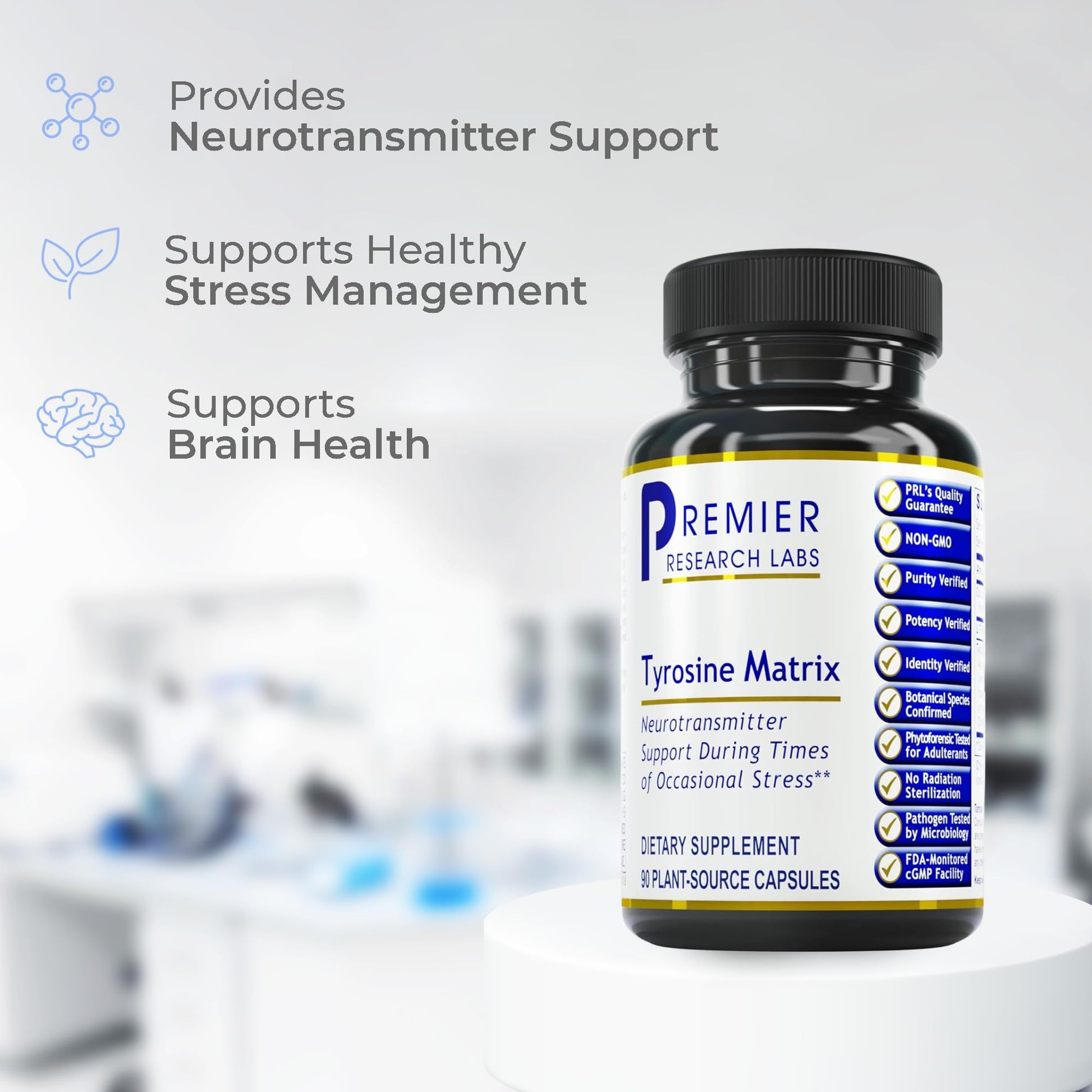 Premier Research Labs Tyrosine Matrix - L Tyrosine Supplement, L-tyrosine 944mg Capsules for Adults, Amino Acid Pills with Red Algae & Rhodiola Rosea - 90 Vegetarian Capsules Premier Research LabsAu supplements