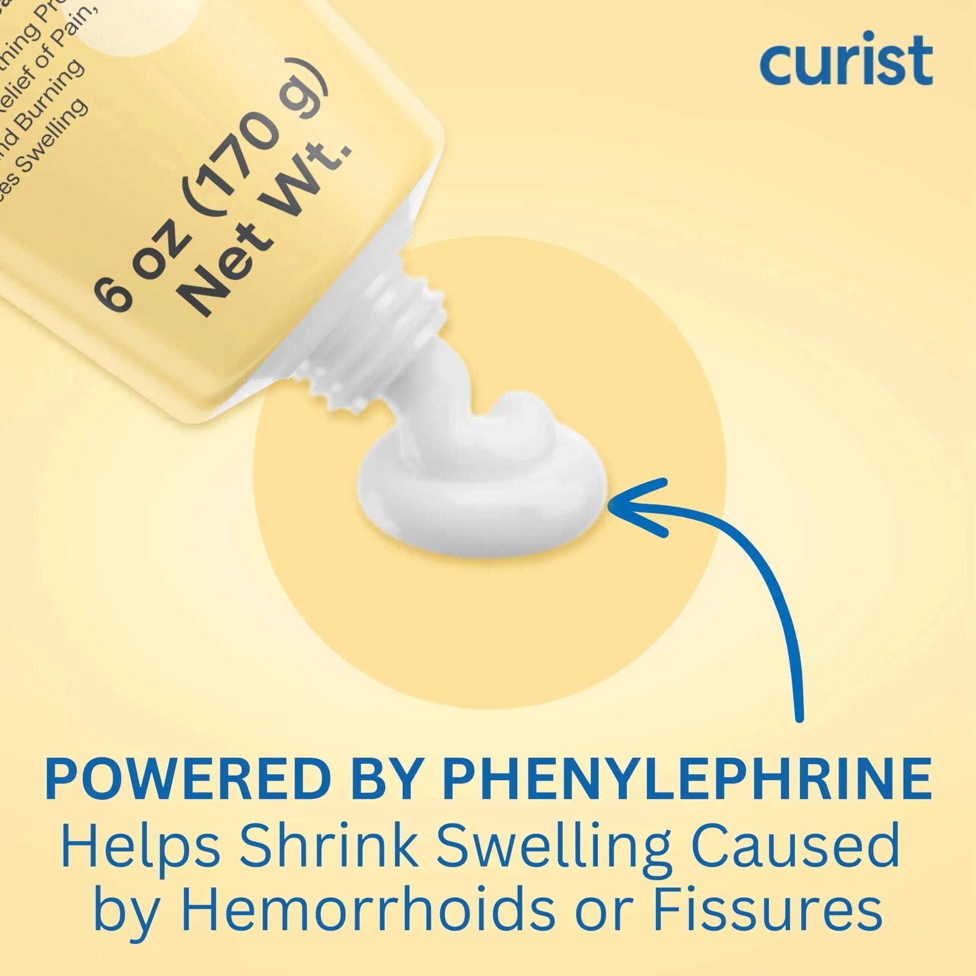 Curist Fissure and Hemorrhoid Cream with Lidocaine 5% and Phenylephrine HCl - Numbing Anal Fissure Cream Temporarily Shrinks Hemorrhoids - Reduces Itching, Swelling, & Burning - Huge Tube - 6oz CuristAu supplements