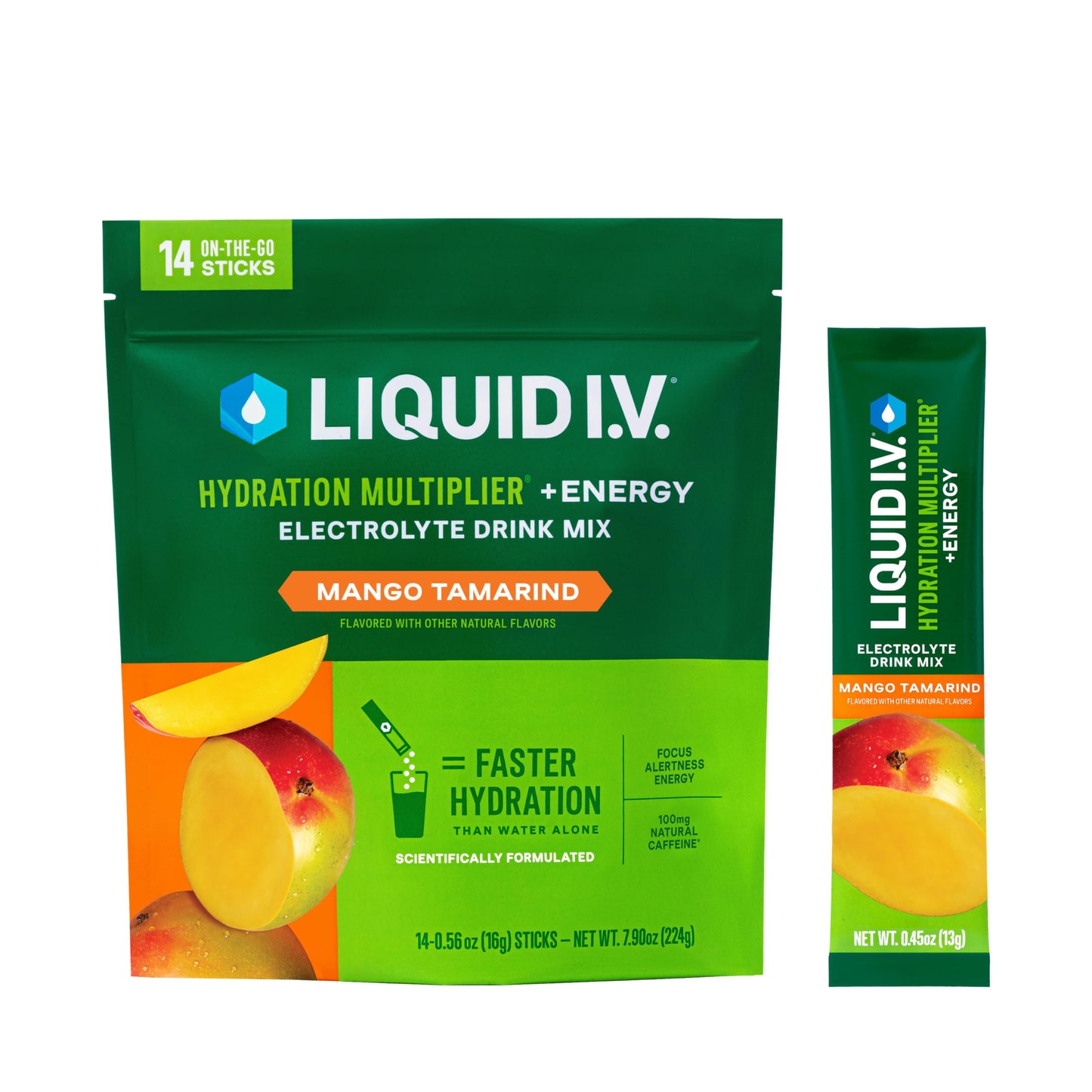 Liquid I.V.® Hydration Multiplier +Energy - Mango Tamarind | Electrolyte Powder Drink Mix | 1 Pack (14 Servings) Liquid I.V.US supplements