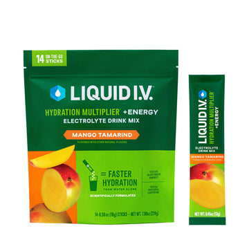 Liquid I.V.® Hydration Multiplier +Energy - Mango Tamarind | Electrolyte Powder Drink Mix | 1 Pack (14 Servings) Liquid I.V.US supplements