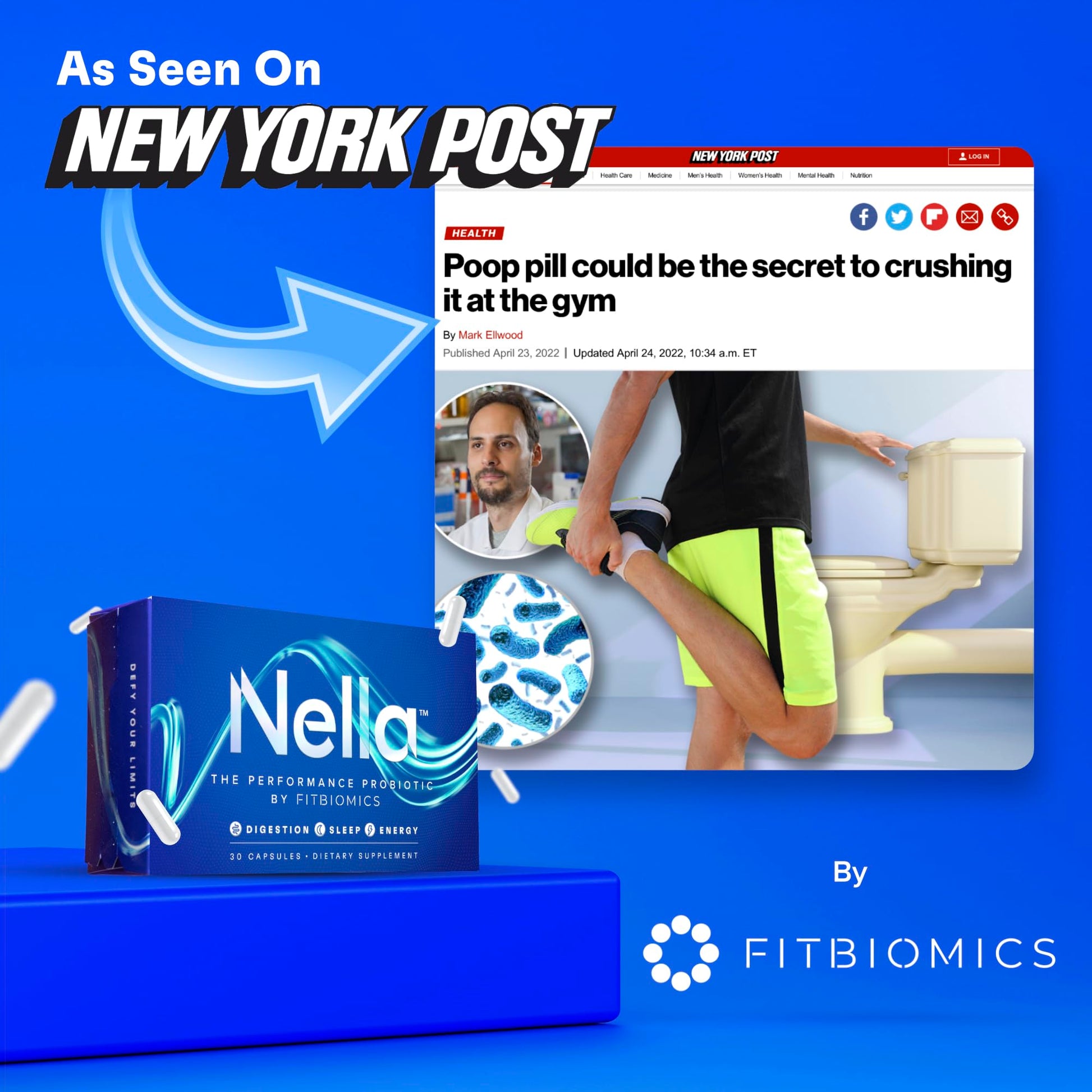 FITBIOMICS Nella Gut Health Supplements for Women & Men (30 Capsules) FITBIOMICSAu supplements