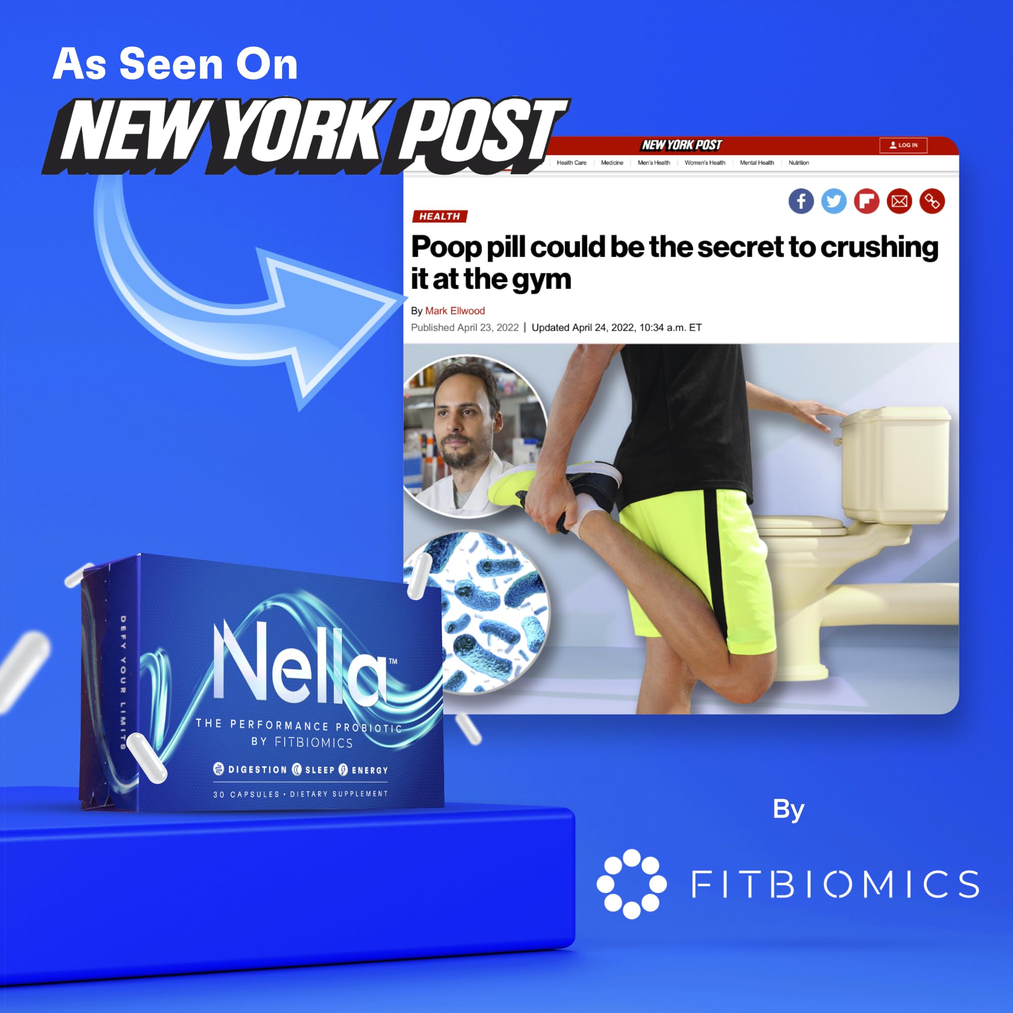 FITBIOMICS Nella Gut Health Supplements for Women & Men (30 Capsules) FITBIOMICSAu supplements