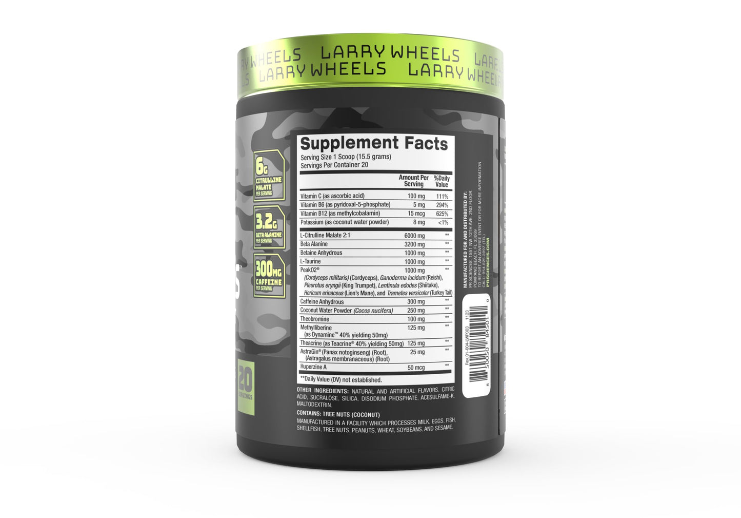 Larry Wheels' PR Preworkout - Enhance Performance with 6g Citrulline, 3.2g Beta Alanine PR SciencesUS supplements