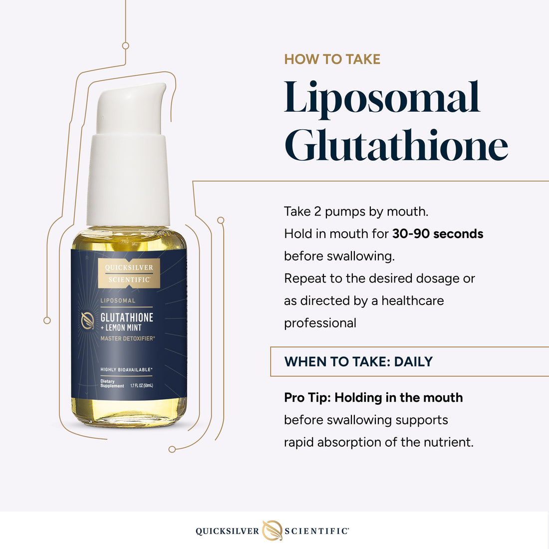 Quicksilver Scientific Liposomal Glutathione - Superior Absorption Oral Glutathione Supplement for Detox & Immune Support - Lemon Mint (1.7 fl oz) Quicksilver ScientificUS supplements