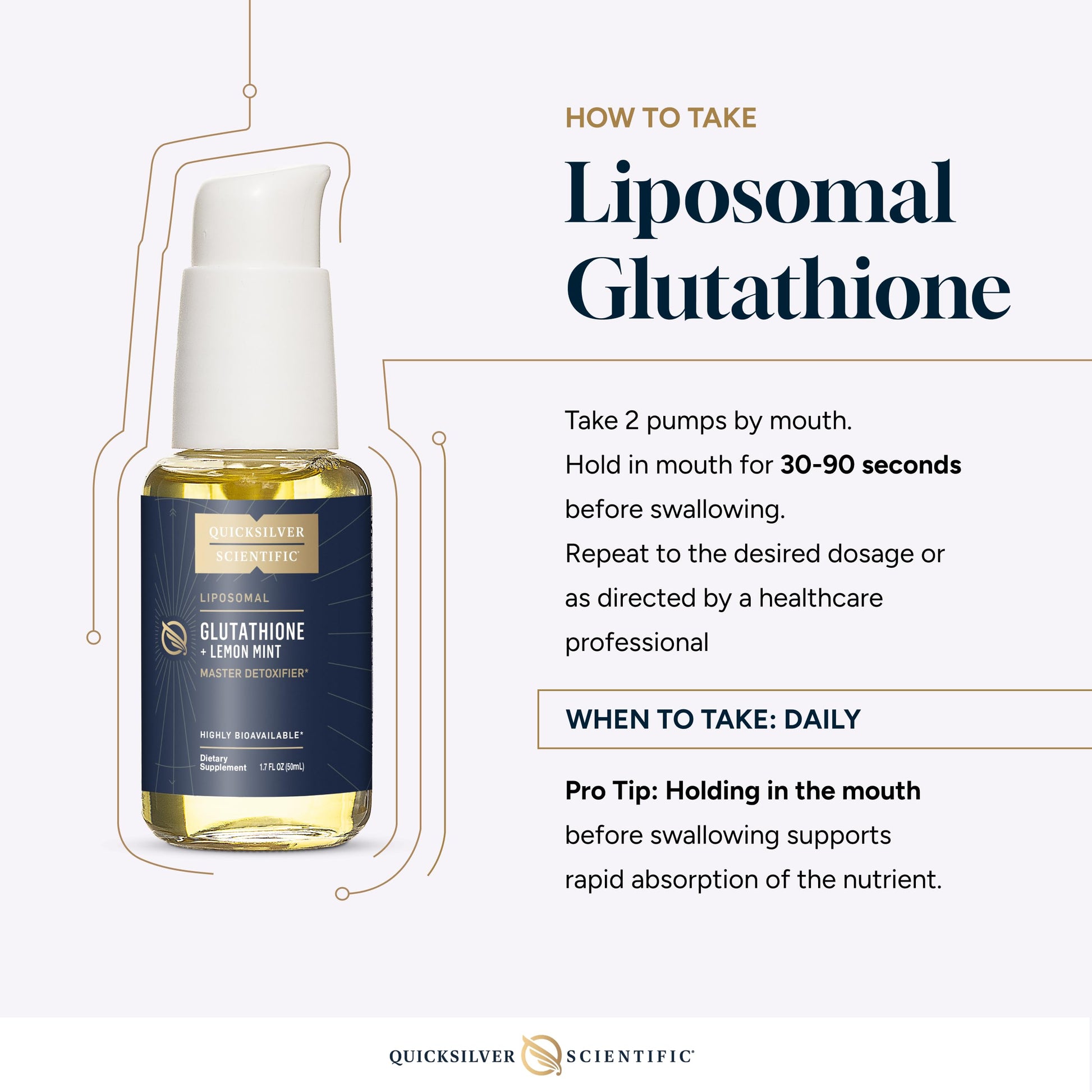 Quicksilver Scientific Liposomal Glutathione - Superior Absorption Oral Glutathione Supplement for Detox & Immune Support - Lemon Mint (1.7 fl oz) Quicksilver ScientificUS supplements