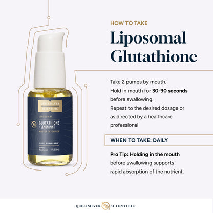 Quicksilver Scientific Liposomal Glutathione - Superior Absorption Oral Glutathione Supplement for Detox & Immune Support - Lemon Mint (1.7 fl oz) Quicksilver ScientificUS supplements