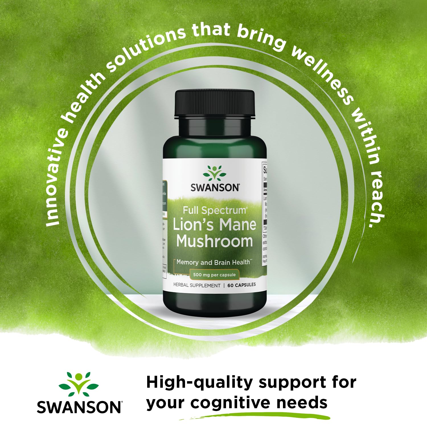 Swanson Lion's Mane Mushroom Capsules - 500 mg Each, 60 Capsules SwansonAu supplements