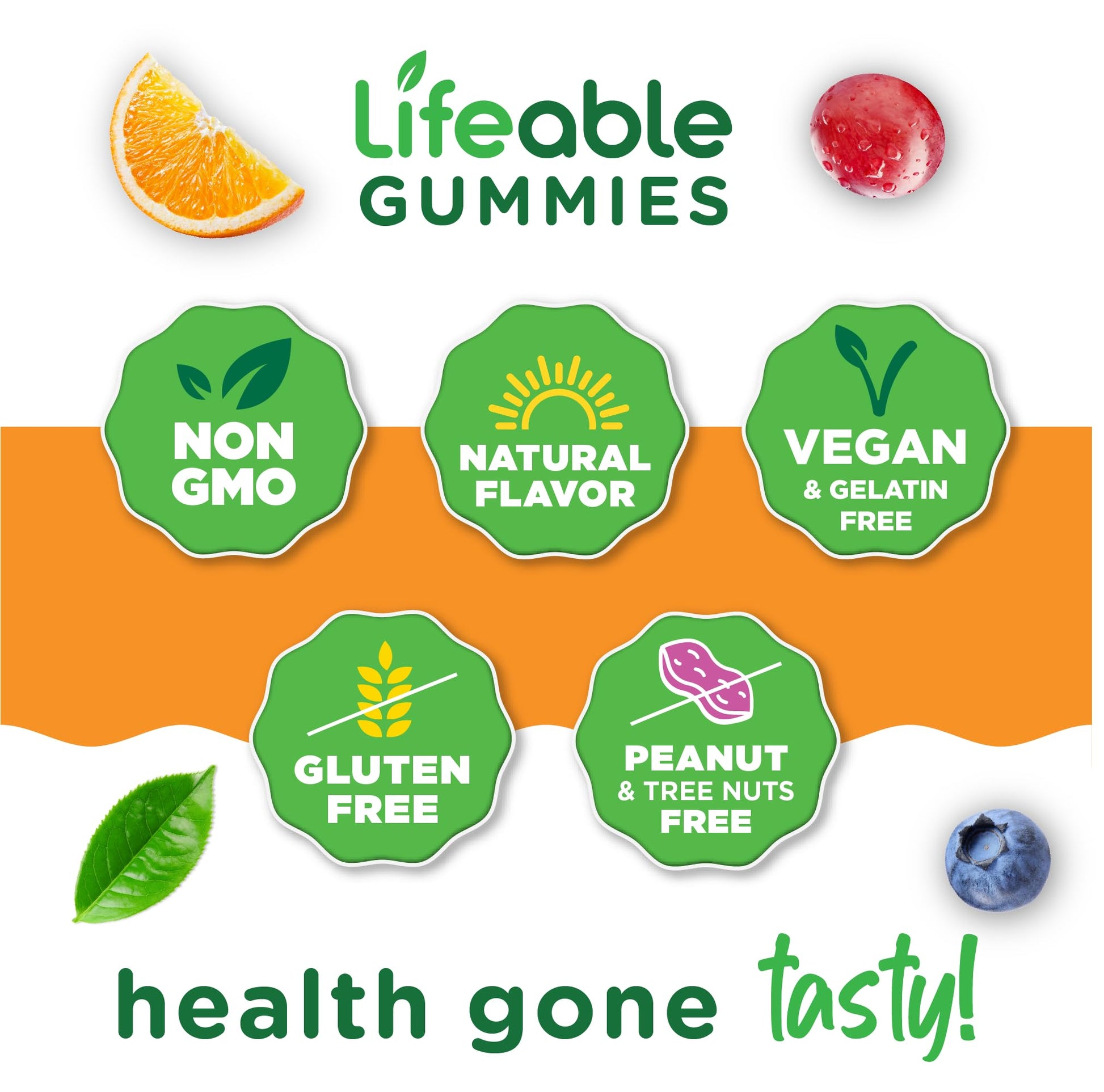 Lifeable Stress Aid Gummies for Teens | with Lemon Balm, GABA and L Theanine Supplements | Vegan Non GMO Mood Support Supplement | Great Tasing Stress Vitamins | L-Theanine for Teen | 90 Gummies LifeableAu supplements