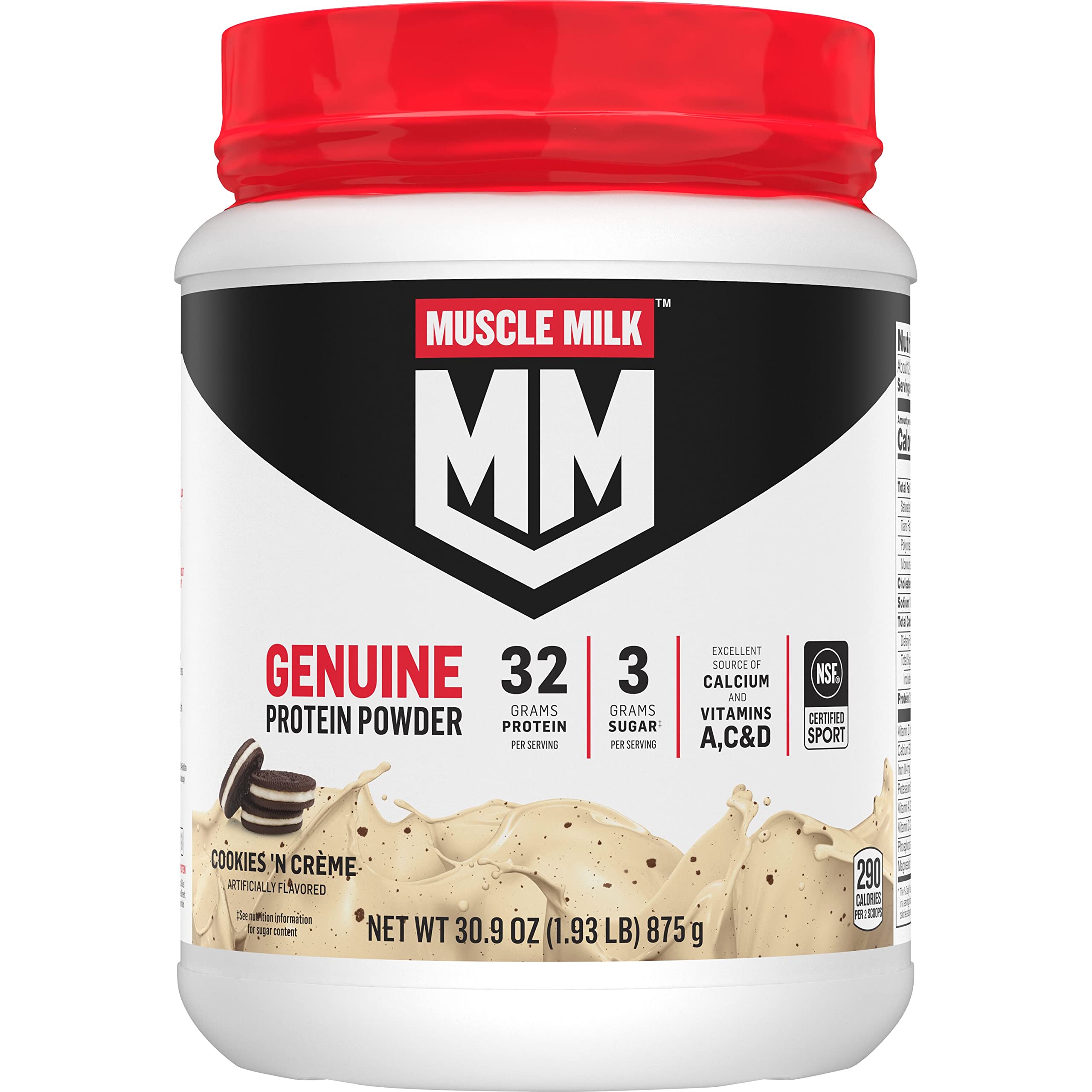 Muscle Milk Genuine Protein Powder, Cookies 'N Crème, 1.93 Pounds, 12 Servings Muscle MilkAu supplements