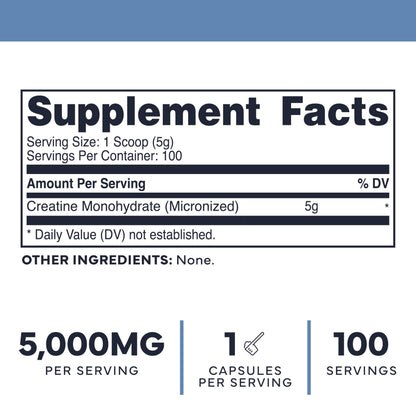 Type Zero Creatine Monohydrate Powder (Unflavored | 500g), 5000 mg Per Serving, Micronized, Zero Sugar, Keto Friendly & Gluten Free, 100 Servings Type ZeroUS supplements