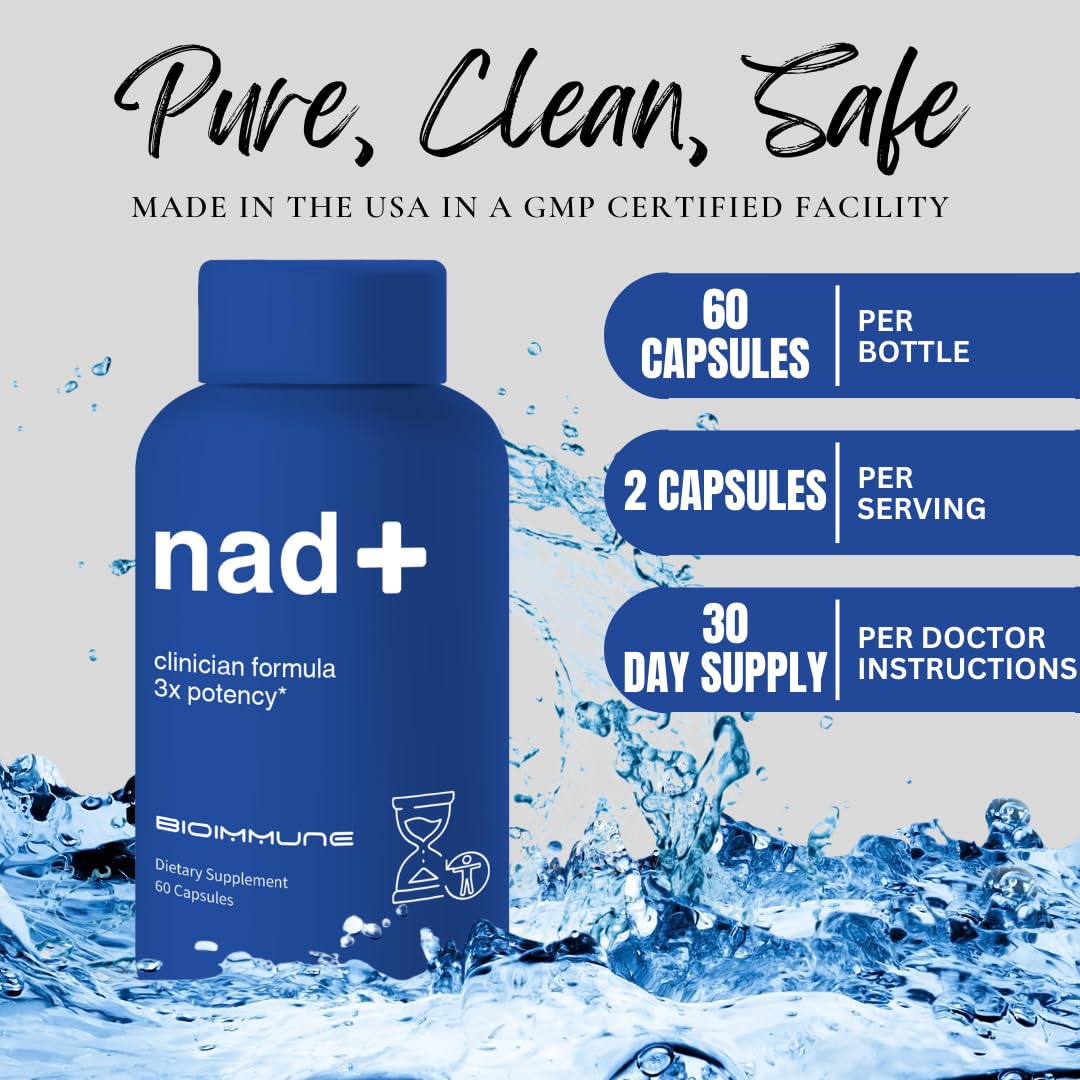 BioImmune NAD+ Supplement. Exclusive Formula w/Patent Pending RiboYOUNG™. Nicotinamide Riboside, Quercetin, Resveratrol, Betaine NRF2 Activator. Anti Aging True NAD Supplement BioImmuneAu supplements