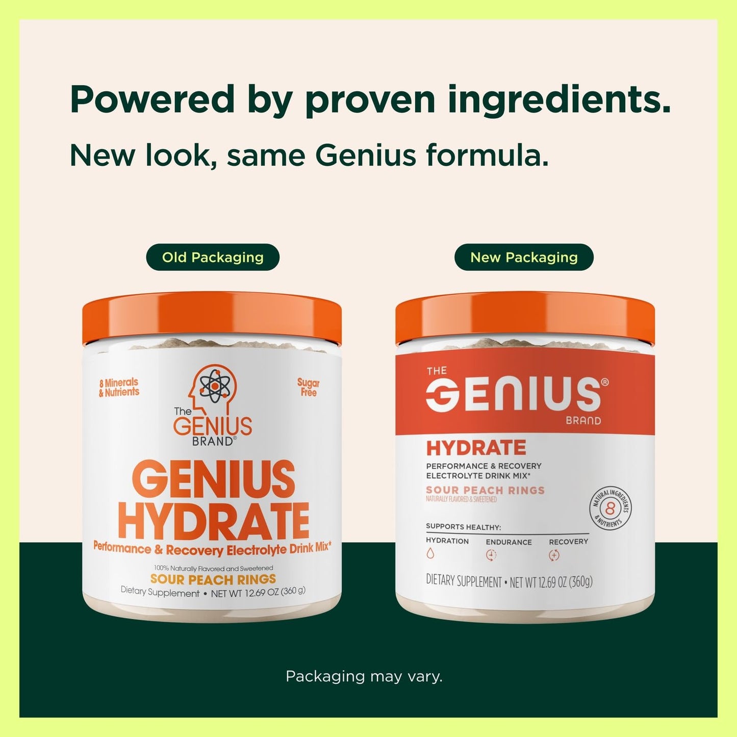 The Genius Brand Genius Hydrate - Electrolyte Supplement for Daily Hydration - Coconut Water - Sugar-Free - 8 Essential Minerals & Nutrients - Non-GMO - Sour Peach Rings - 50 Servings The Genius BrandUS supplements